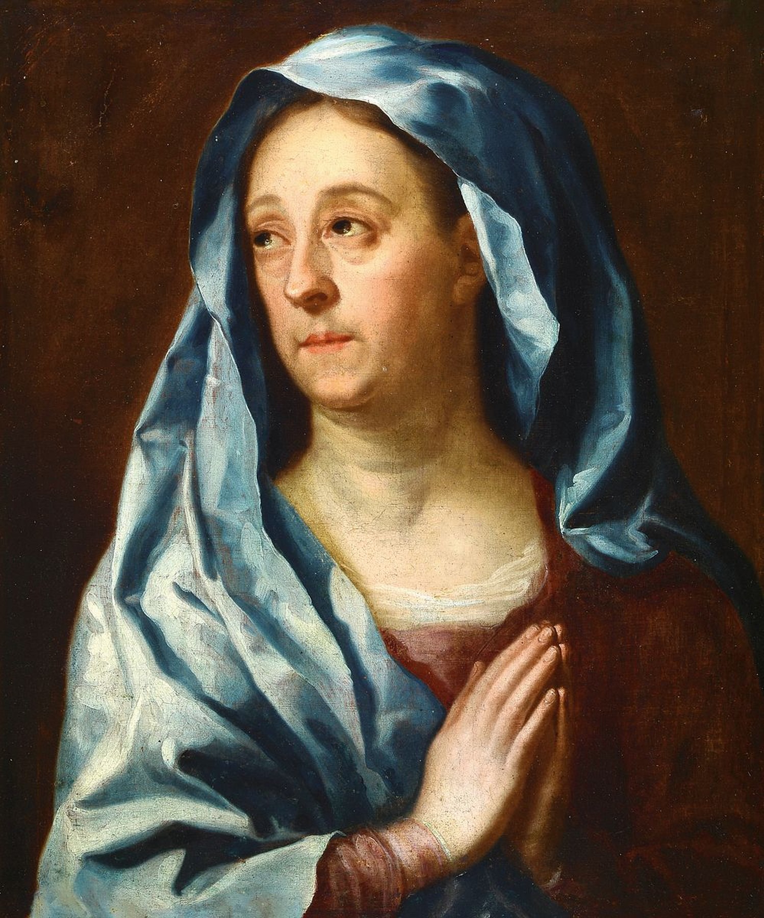 Unbekannter Porträtist, 18. Jh.,, Darstellung der Sophia Amalia Carlu 1707, rückseitig bezeichnet, restauriert und altersbedingt beschädigt, ...