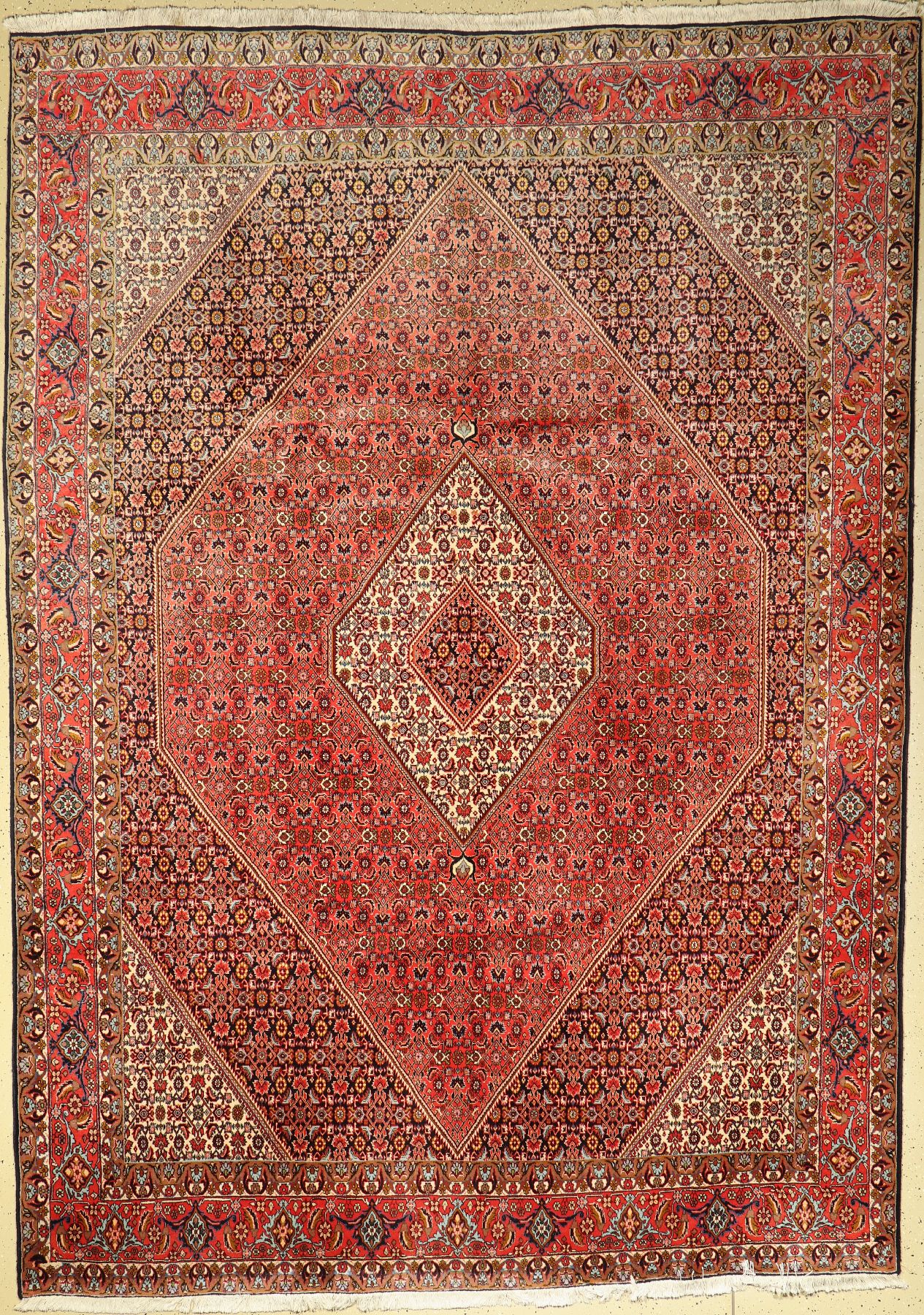 Bidjar alt, Persien, ca. 50 Jahre, Wolle auf Baumwolle, ca. 345 x 247 cm, guter Zustandverblasst