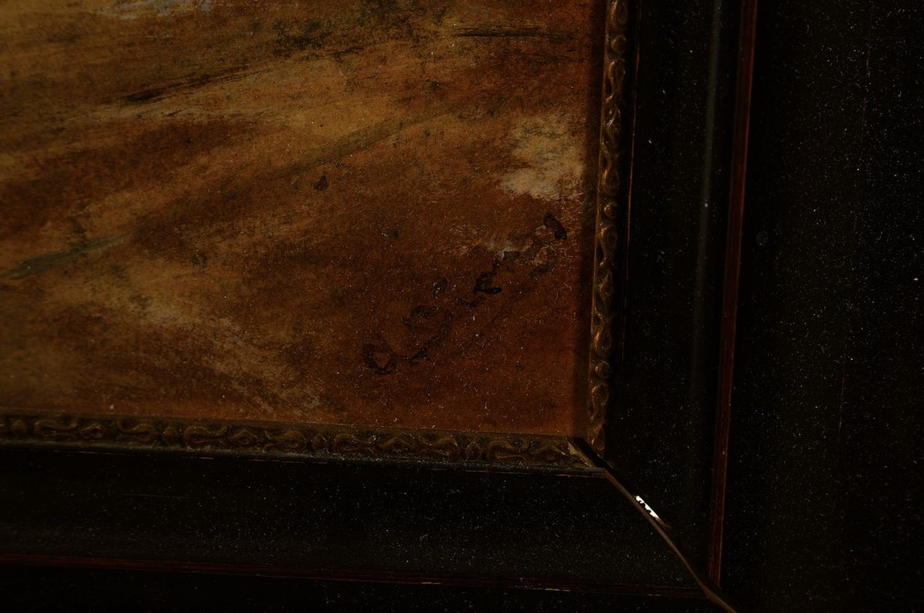 Detail a: Andreas Dirks, 1866 Sylt - 1922 Düsseldorf, Schüler der Düsseldorfer Kunstakademie und der Weimarer Kunstschule, hier Mühle an der Küste, ...