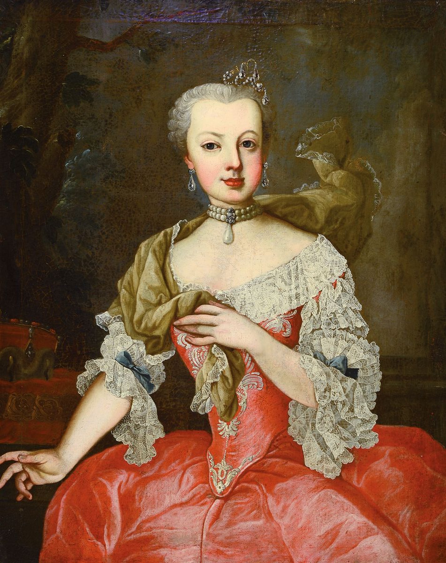 Barockgemälde, süddeutsch, um 1750/60, Porträt wohl von Erzherzogin Maria Josepha vonHabsburg-Lothringen (1751-1767), 12. Kind Maria Theresias und ...