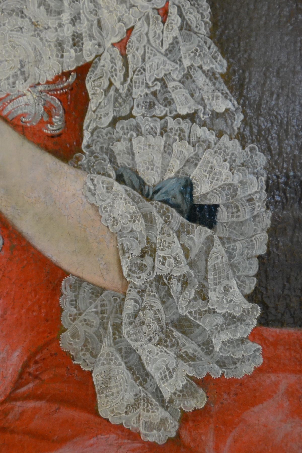 Detail e: Barockgemälde, süddeutsch, um 1750/60, Porträt wohl von Erzherzogin Maria Josepha vonHabsburg-Lothringen (1751-1767), 12. Kind Maria Theresias und ...