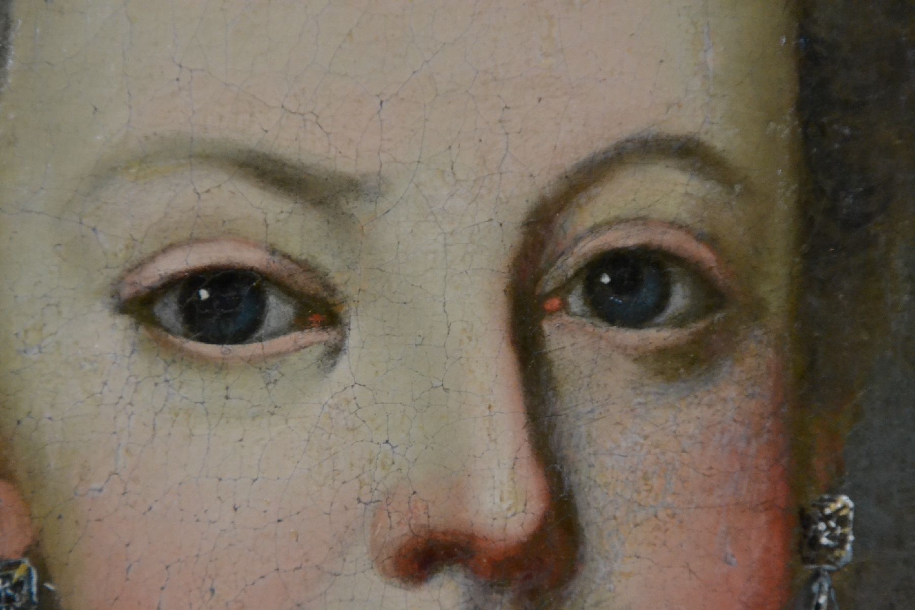 Detail g: Barockgemälde, süddeutsch, um 1750/60, Porträt wohl von Erzherzogin Maria Josepha vonHabsburg-Lothringen (1751-1767), 12. Kind Maria Theresias und ...