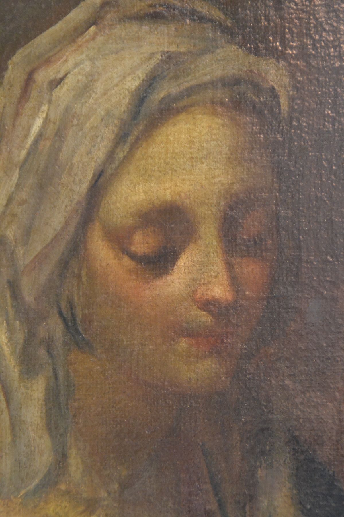 Detail b: Unbekannter Künstler, wohl Italien, 19. Jh.,Maria und Joseph mit dem Christuskind, Öl/Lwd, doubliert, ca. 96x78cm