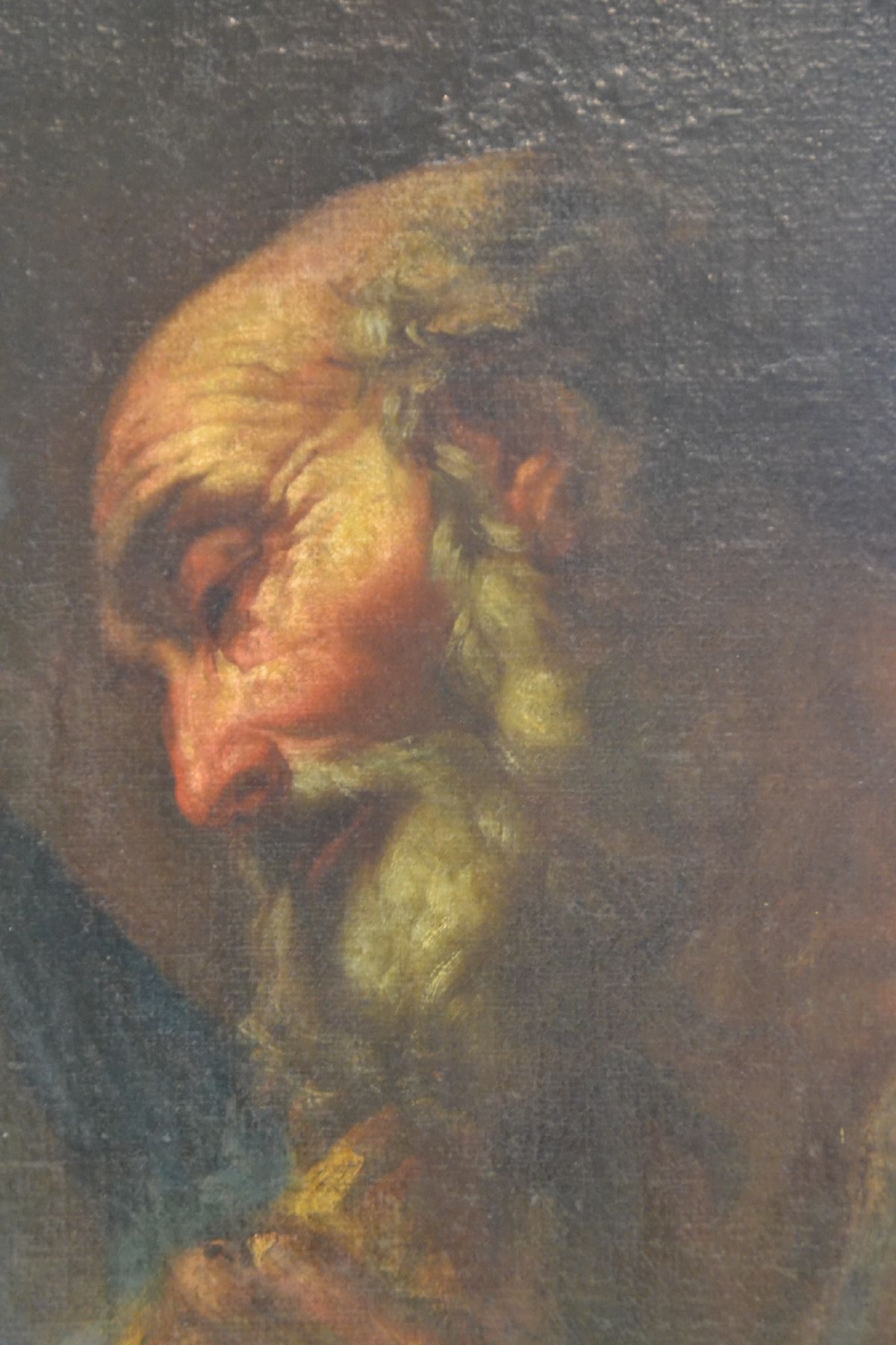 Detail d: Unbekannter Künstler, wohl Italien, 19. Jh.,Maria und Joseph mit dem Christuskind, Öl/Lwd, doubliert, ca. 96x78cm