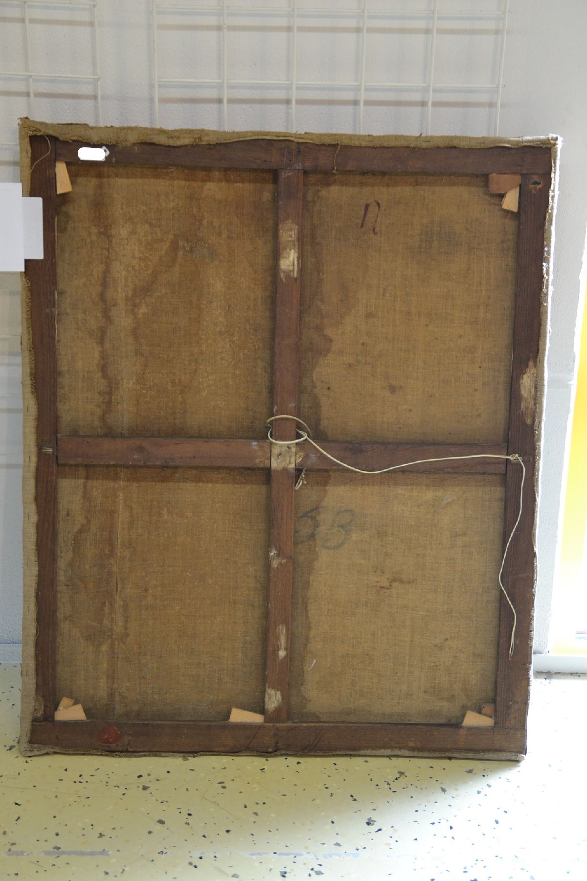 Detail f: Unbekannter Künstler, wohl Italien, 19. Jh.,Maria und Joseph mit dem Christuskind, Öl/Lwd, doubliert, ca. 96x78cm