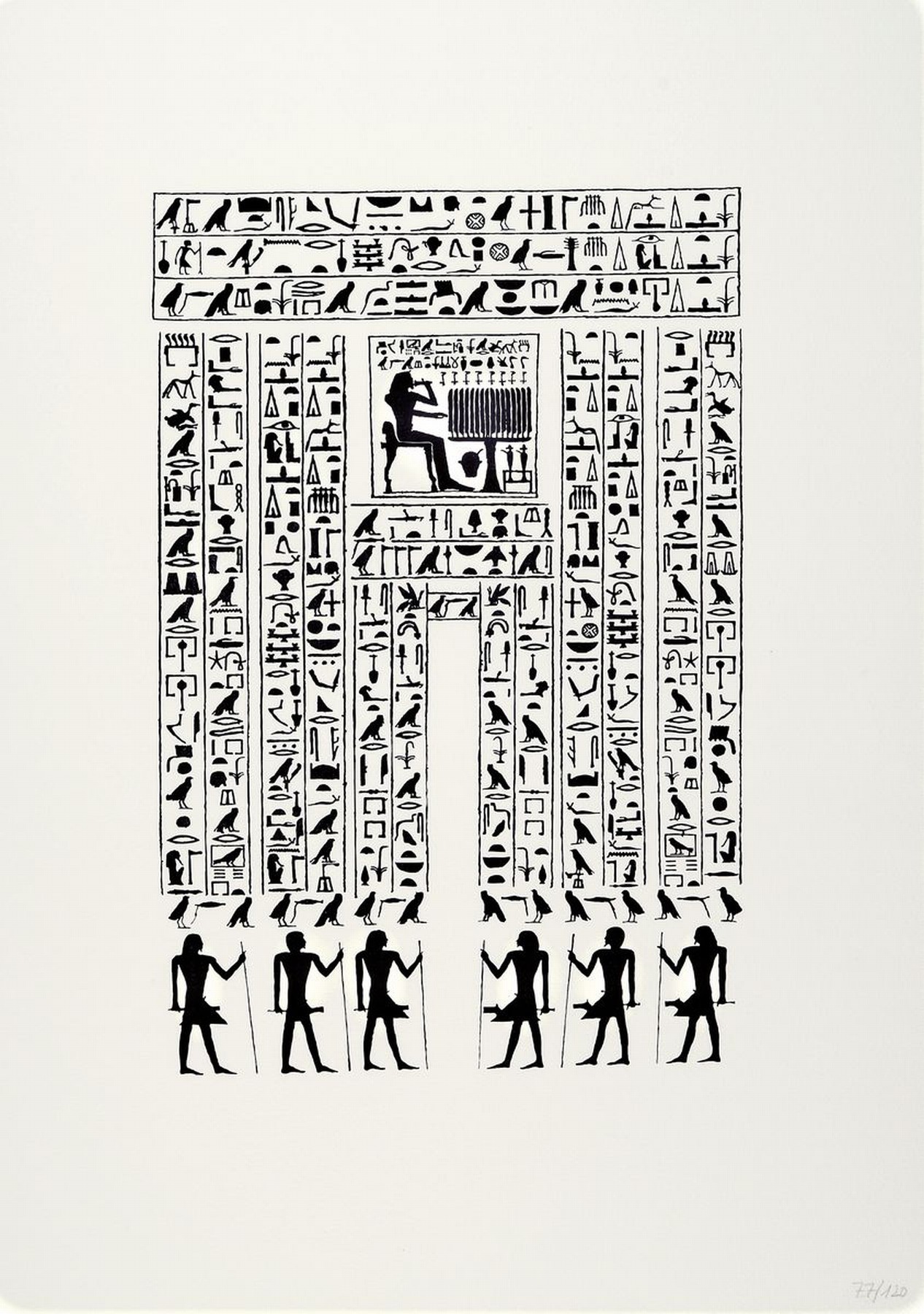Günther Uecker, geb. 1930, Lithografie auf dickem Eskulan-Bütten, von 2002, von fremder Hand num. 77/120, aus dem Mappenwerk "Graphein", ...