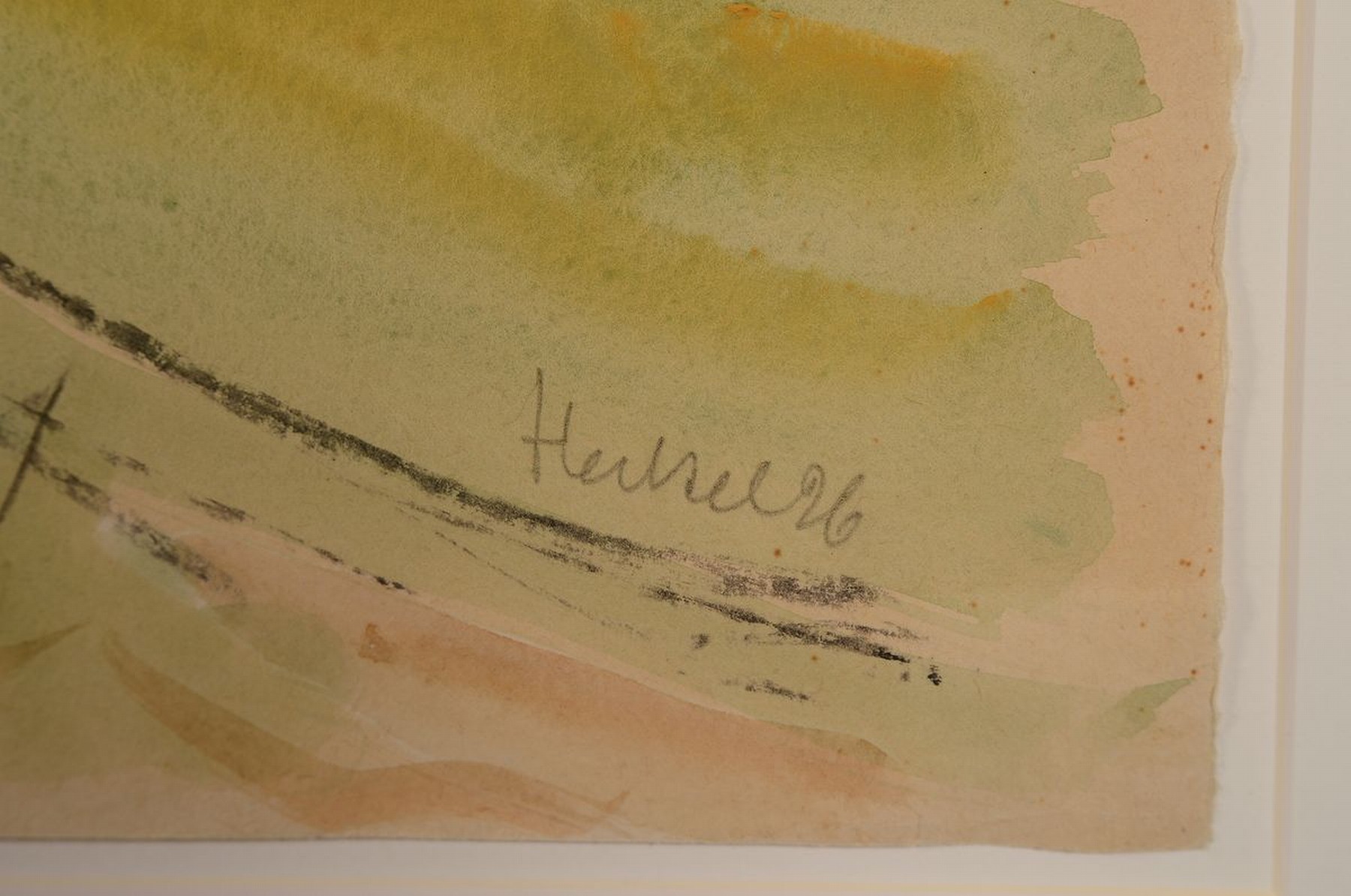 Detail a: Erich Heckel, 1883 - 1970, Aquarell auf Papier, unten rechts handsigniert,"Weg gegen Bourg Madame", links unten vom Künstler betitelt, ...