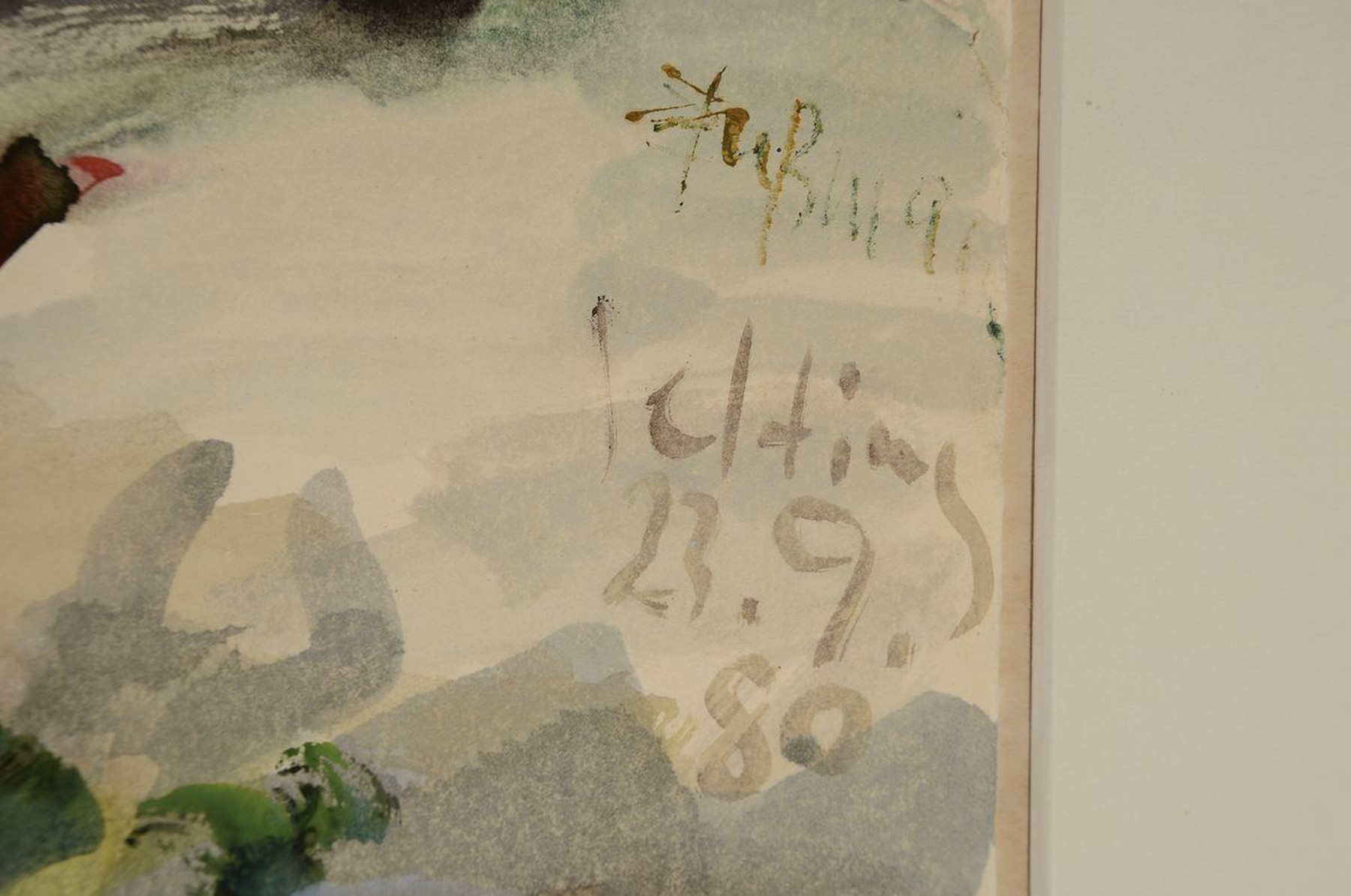 Detail a: Klaus Fußmann, geb. 1938, großformatiges Aquarell auf Gouache auf dickem Büttenkarton, "Blumenstillleben", handsigniert und bez. ...