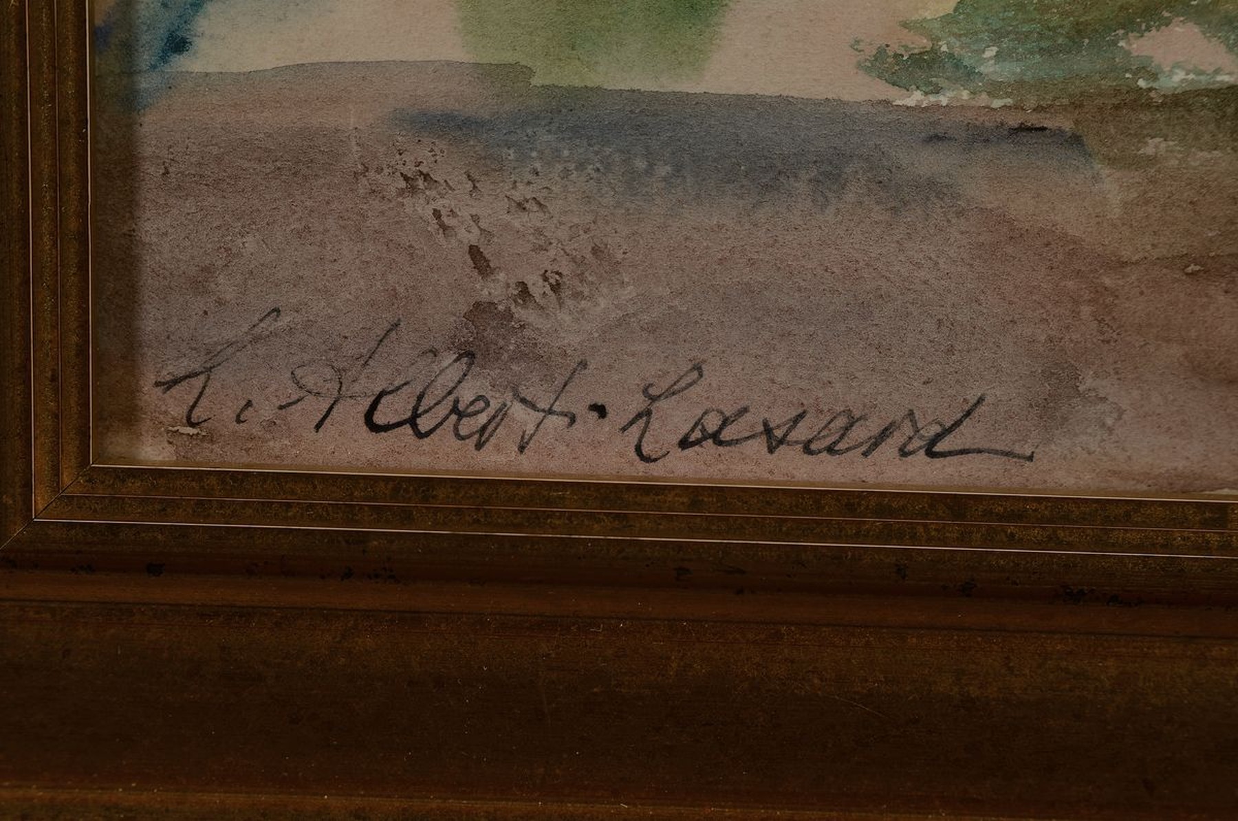 Detail a: Loulou Albert-Lasard, 1885 Metz - 1969 Paris, Val Dalid , unleserlich bezeichnet, Aquarell/Papier, li. u. handsigniert, rückseitig bezeichnet, und ...