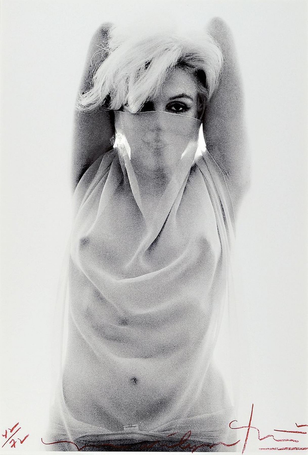 Bert Stern 1929 - 2013, "Marylin Arabian", Fotografie auf dickem mattem Papier, Blattgr. 48 x 33 cm, Rahmengr. 83 x 63 cm, vom Künstler ...