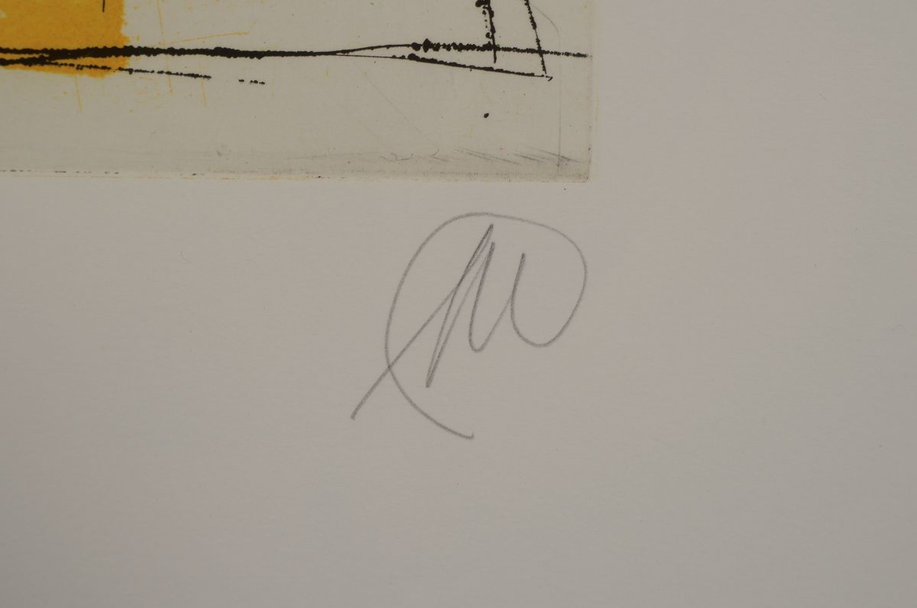 Detail a: Markus Lüpertz, geb. 1941, Farbradierung auf dickem Büttenkarton, handsigniert, num. 20/20, aus 1993, Blattgr. 90 x 68 cm, Rahmen ca. 95 x 73 cm