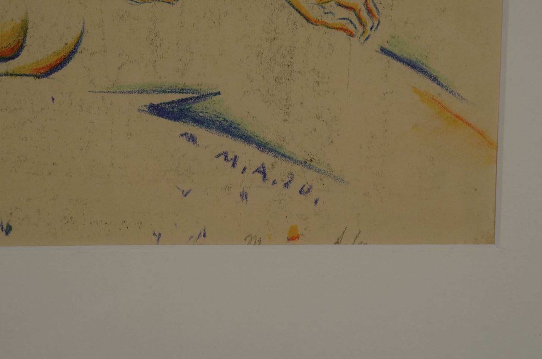 Detail a: Max Ackermann, 1887 - 1975, Farbkreide auf Papier, re. u. handsigniert und datiert 1920 mit Bleistift (unter PP. verdeckt), zusätzlich in der ...