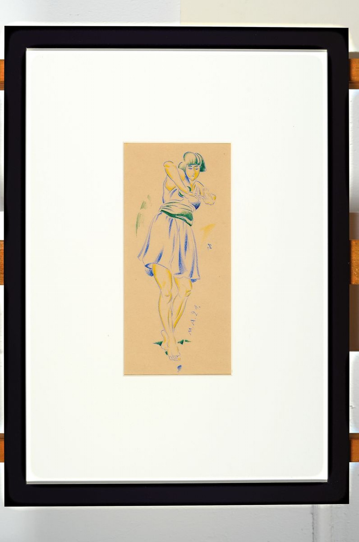 Detail k: Max Ackermann, 1887 - 1975, Farbkreide auf Papier, re. u. handsigniert und datiert 1921 mit Bleistift (unter PP. verdeckt), zusätzlich in der ...
