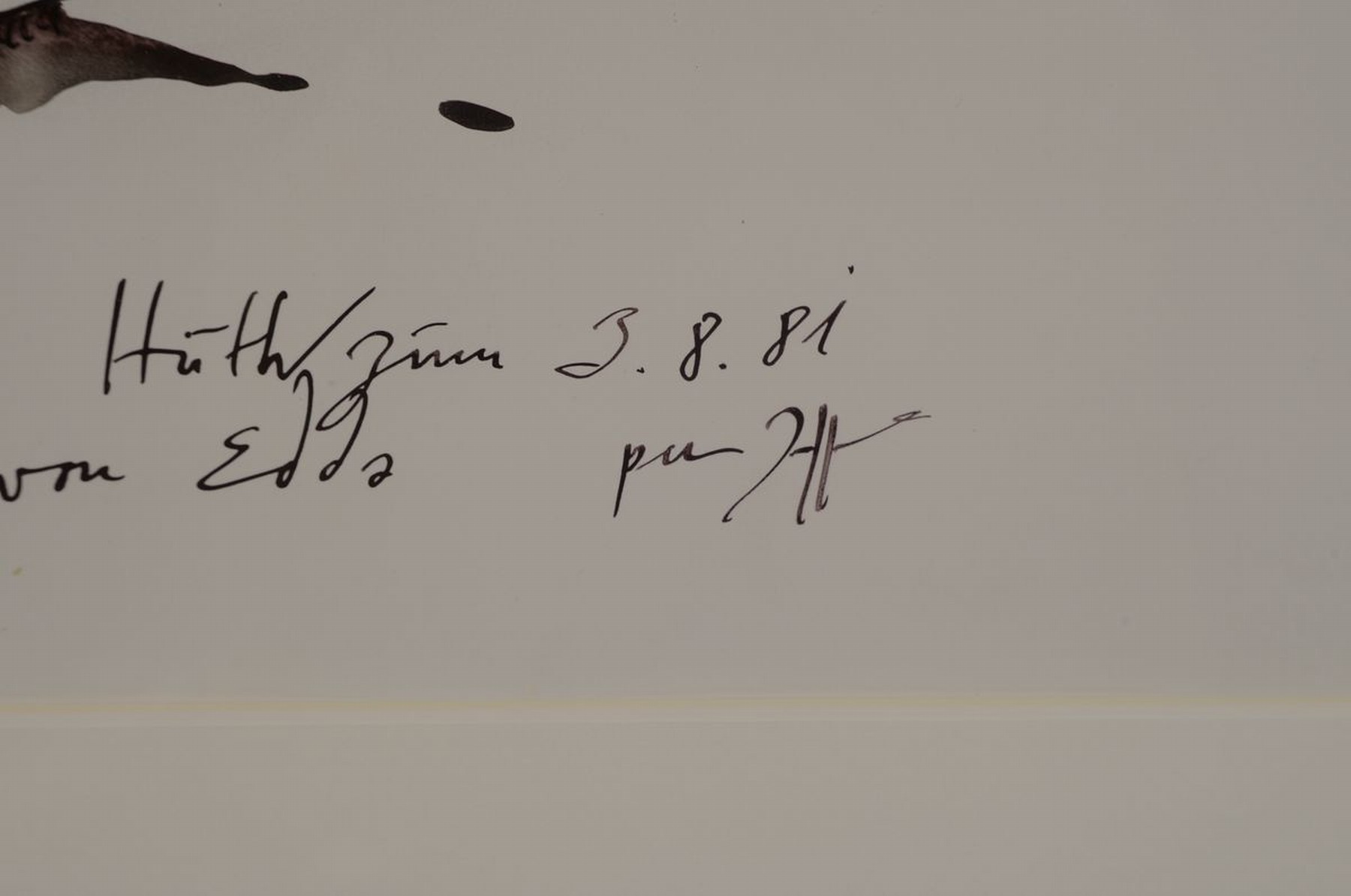 Detail a: Horst Janssen, 1929 - 1995, Aquarell auf Papier, norwegische Küstenlandschaft mit Booten, handsigniert, dat. 3.8.1981, Passepartout ca. 21 x 28 cm, ...