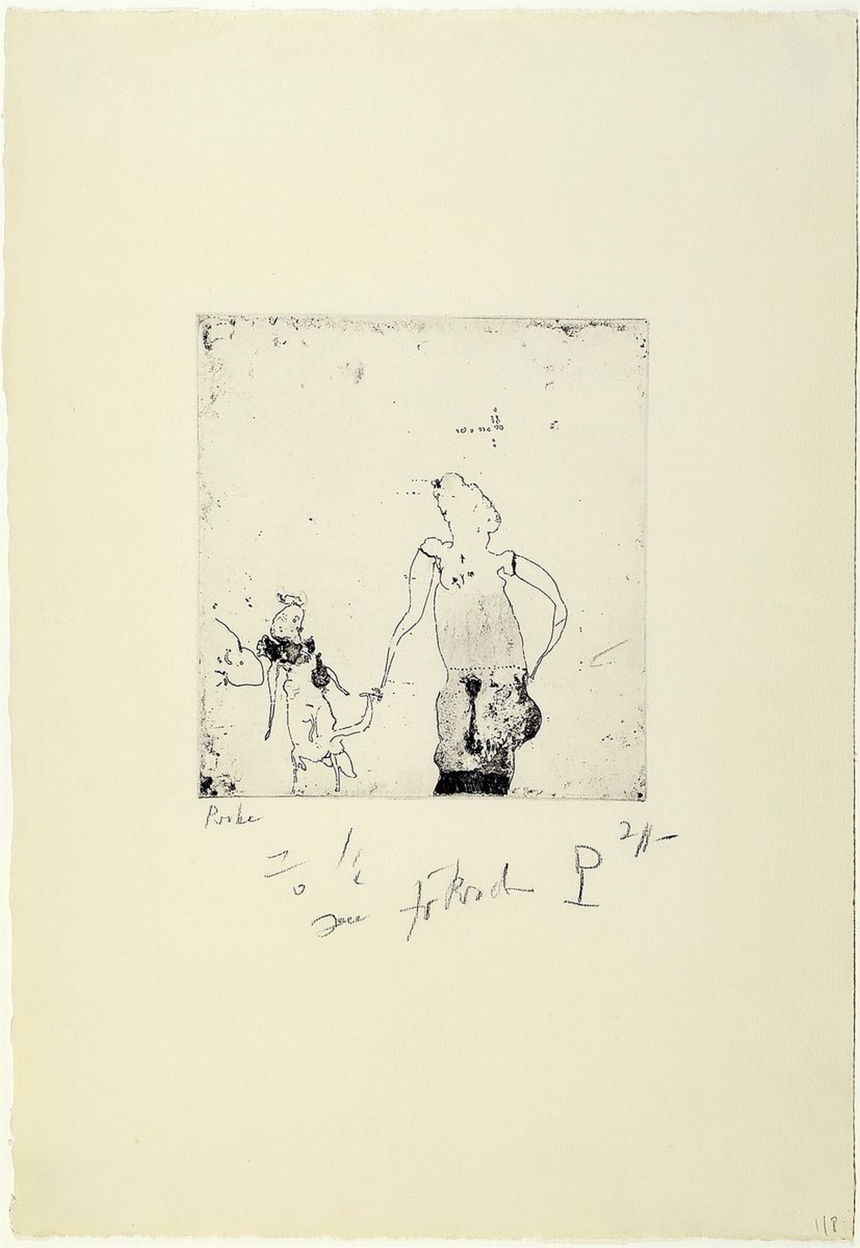 Horst Janssen, 1929 - 1995, Radierung auf Büttenkarton, handsigniert und dat. (19)59, Blatt 8 aus der seltenen 12-tlg Nana-Mappe aus dem Jahre 1959, ...