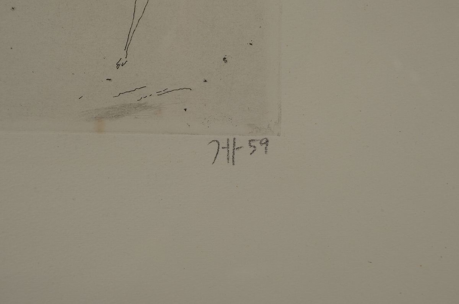 Detail a: Horst Janssen, 1929 - 1995, Radierung auf Büttenkarton, handsigniert und dat. (19)59, Blatt 2 aus der seltenen 12-tlg Nana-Mappe aus dem Jahre 1959, ...