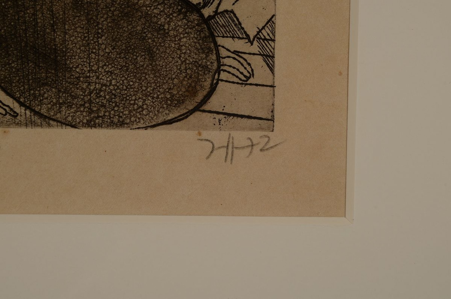 Detail a: Horst Janssen, 1929 - 1995, Radierung, "Selbstporträt Biber", handsigniert, num. 53/100, dat. 1.11.1972, Blattgr. 30.8 x 23.8 cm, Rahmen ...