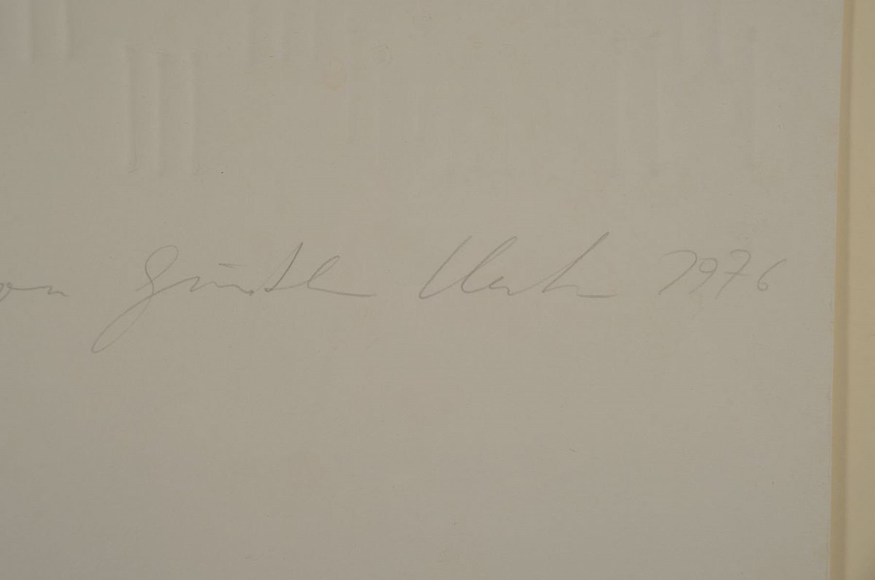 Detail a: Günther Uecker, geb. 1930, Prägedruck, seltener früher unikatärer Prägedruck auf Velin, "Diagonale Reihung", handsigniert, Exemplar ...