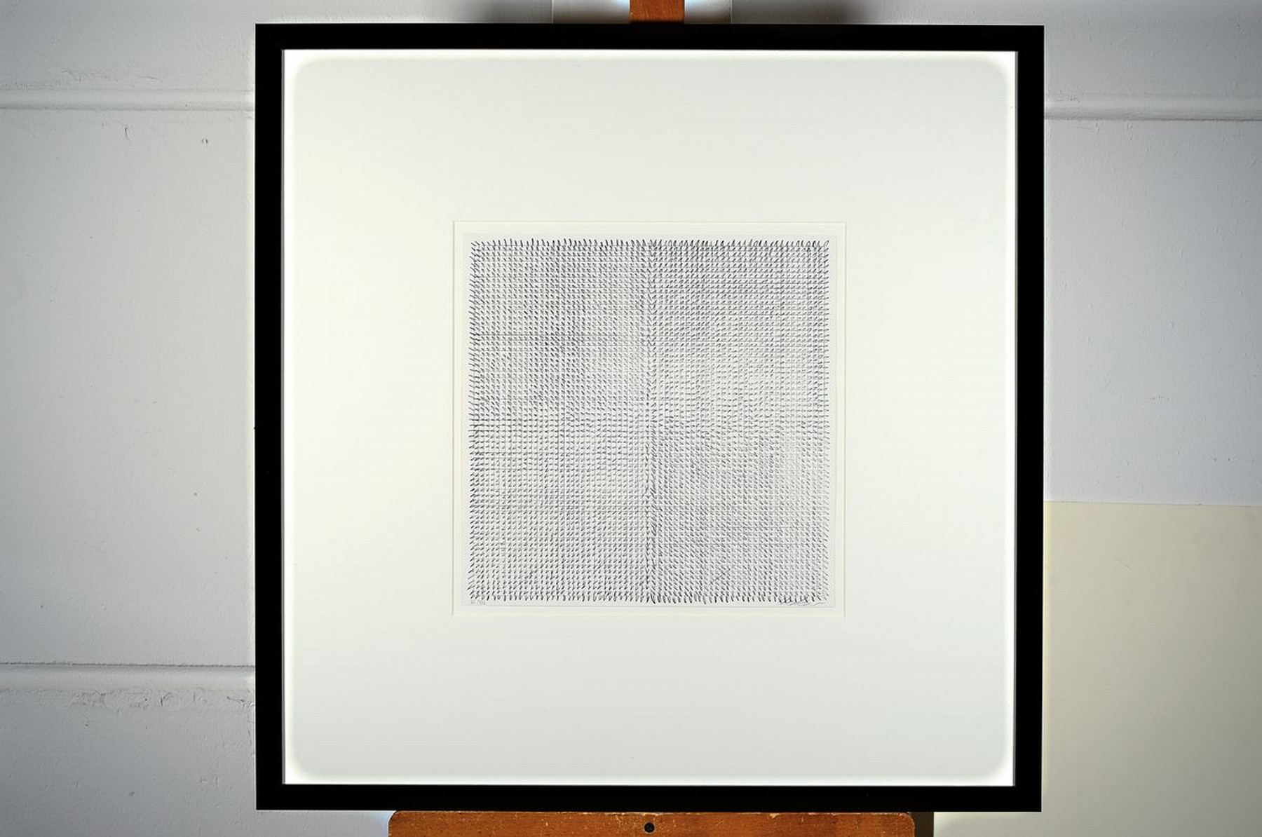 Detail k: Günther Uecker, geb. 1930, "Nagelreihen", Offsetlitho auf Velin, handsigniert und num. 7/30, Blattgr. 35 x 35 cm, Rahmen 74 x 74 cm