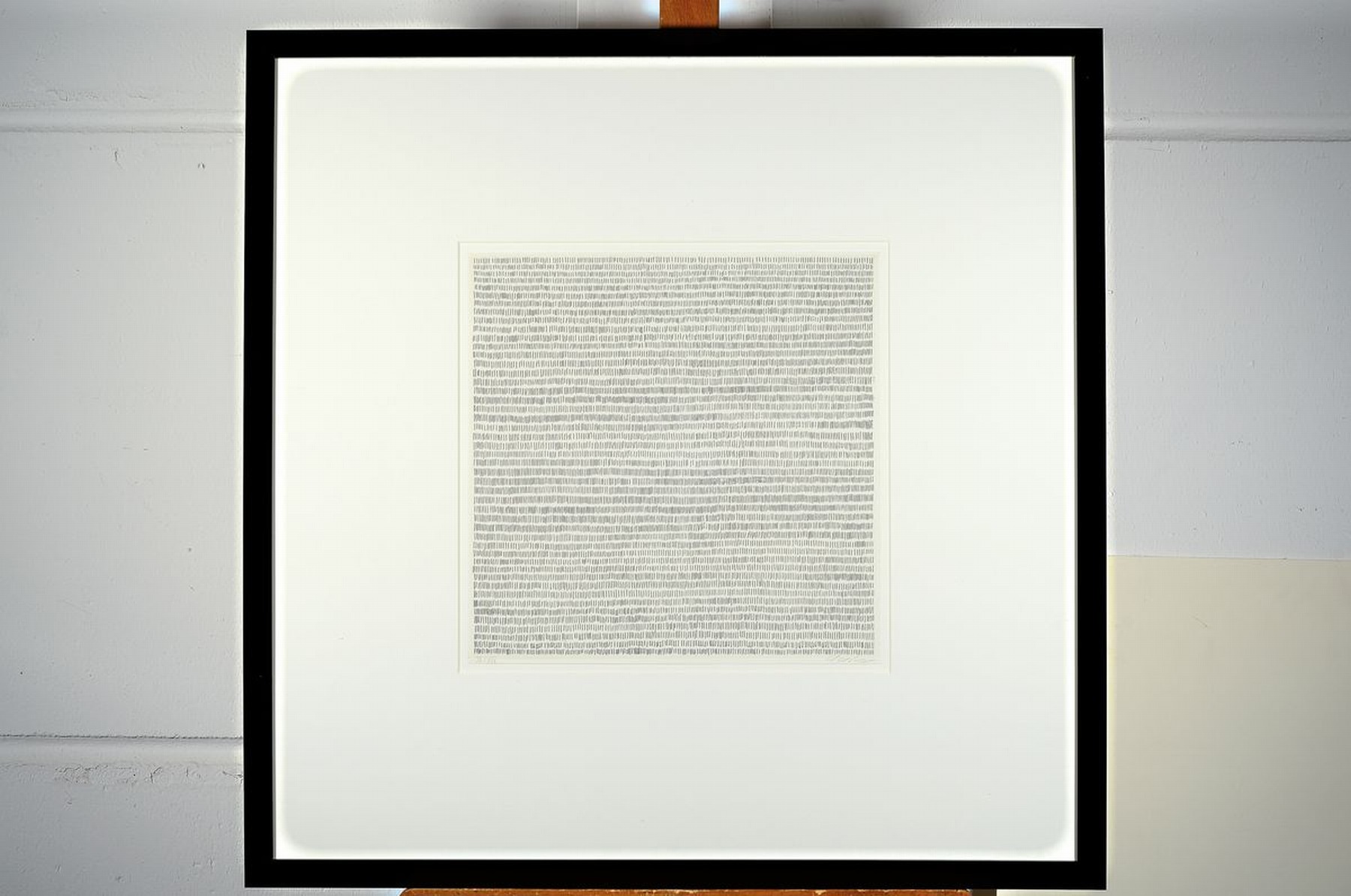 Detail k: Günther Uecker, geb. 1930, "Nagelreihen", Radierung, num. 7/30, handsigniert, 35 x 35 cm, unter Glas, Rahmen 74 x 74 cm