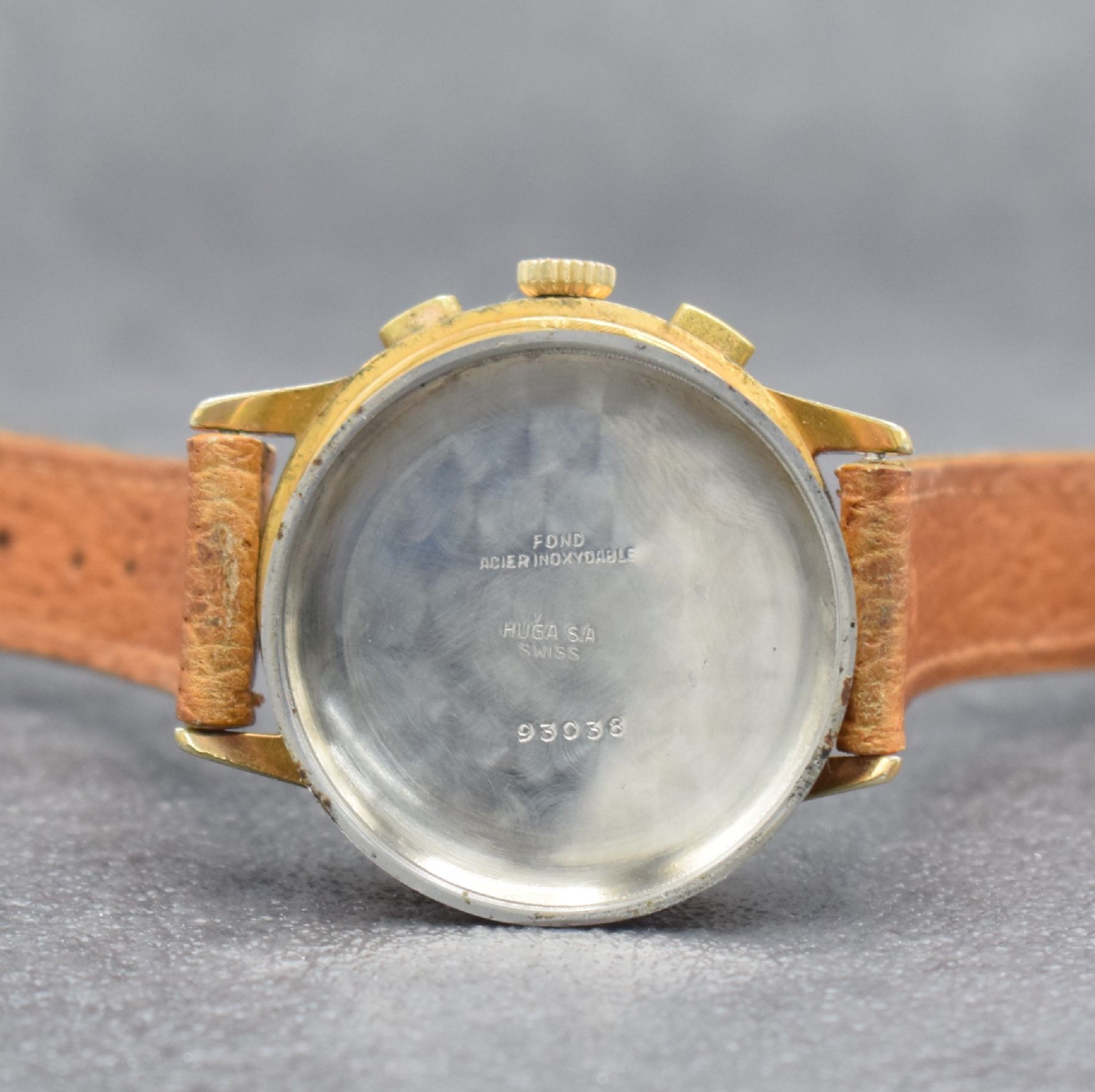 Detail g: WITTNAUER rechteckige Herrenarmbanduhr in GG 585/000, Schweiz/USA um 1950, 2-teil. Geh., vers. Blatt m. gold. Ind. fl., gold. Zeiger, rhod. Formwerk, ...