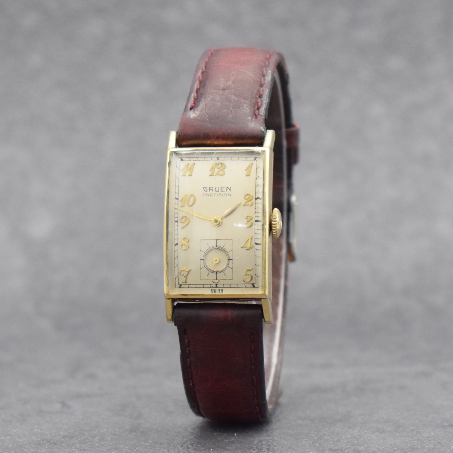 Detail g: Konvolut: 3 GRUEN Armbanduhren, alle Handaufzug, Ende 1940er Jahre, alle GG- Filled-Geh., 1 x Very Thin Precision Herrenarmbanduhr, Zifferbl. ...