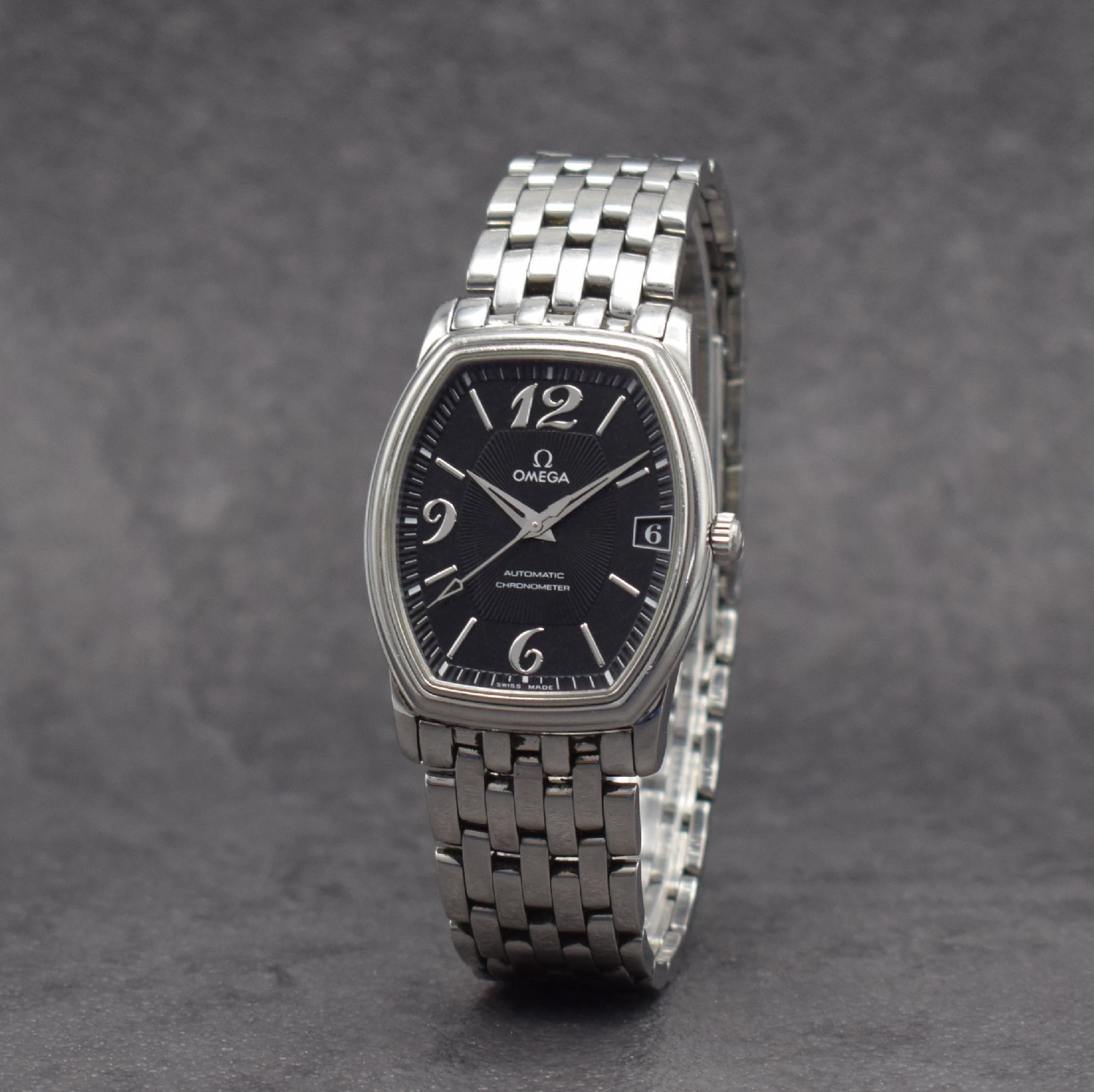 Detail b: OMEGA Chronometer Armbanduhr Ref. 168 1220/ 368 1220, Schweiz um 2000, Automatik, 3- teil. Edelstahlgehäuse, Boden & Glasrand aufgedr., orig. ...