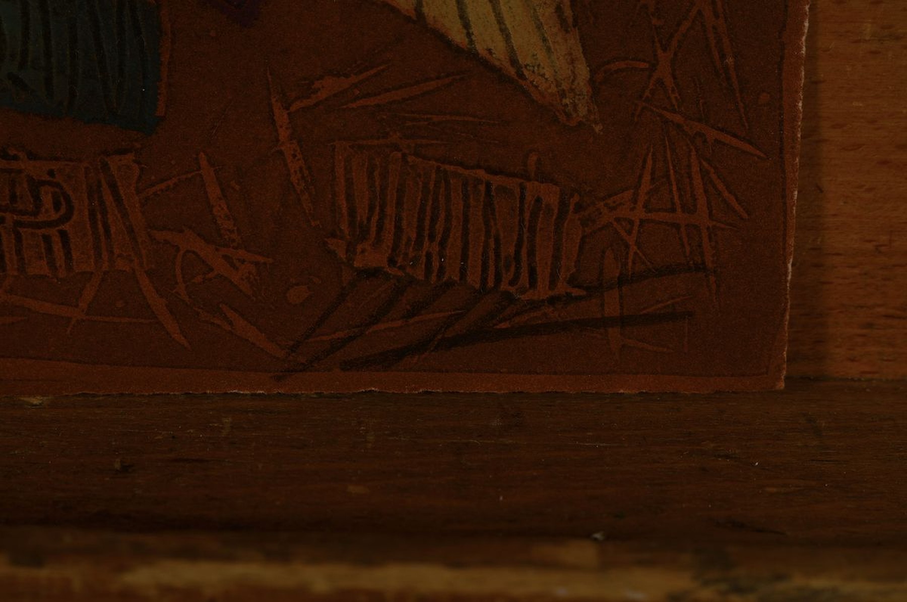 Detail a: Georges Dussau, geb. 1947, "Sans titre", Farbradierung, sign., num. 65/99, ca. 40x30 cm