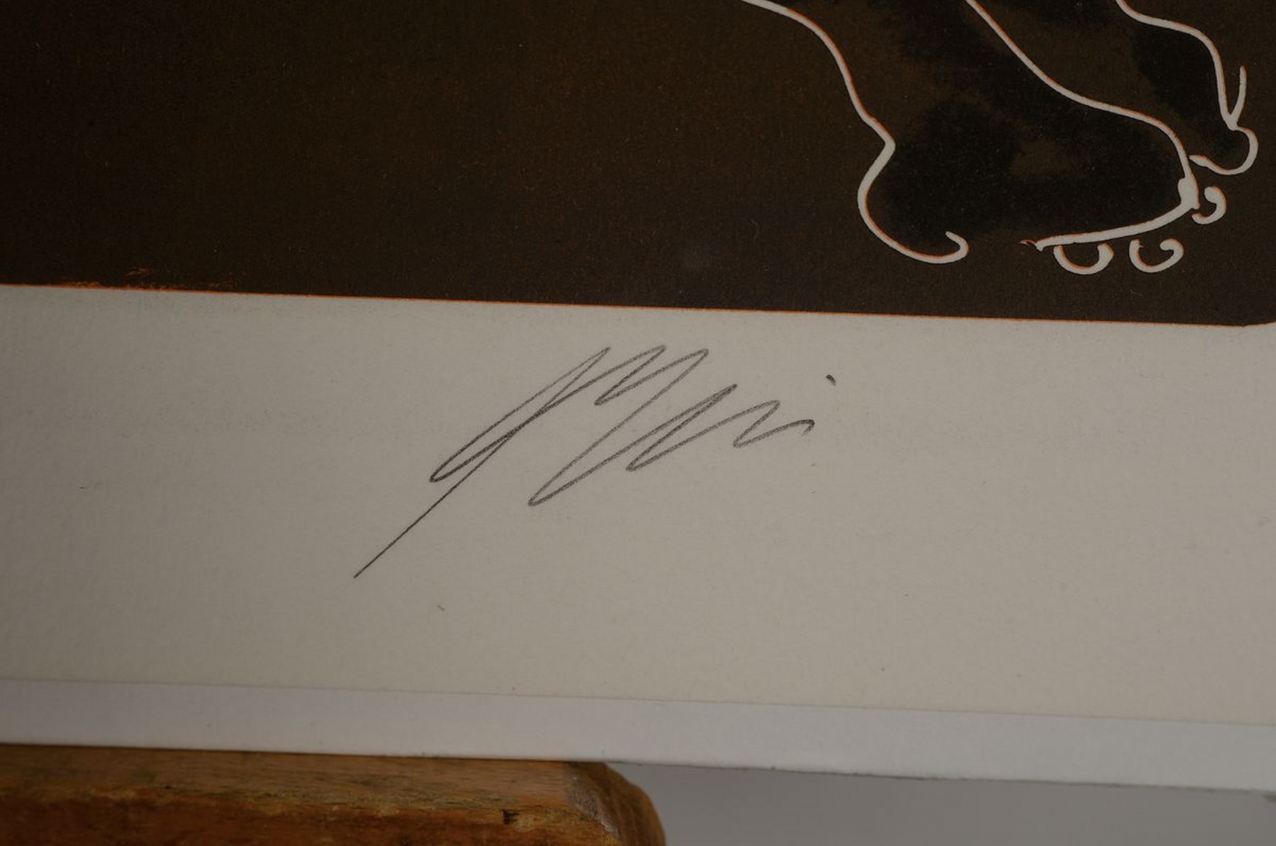Detail a: Hans Erni , 1909-2015, Gymnasten auf Braunem Grund, Lithografie, sign., num. 84/150, gesamt ca. 60x80 cm