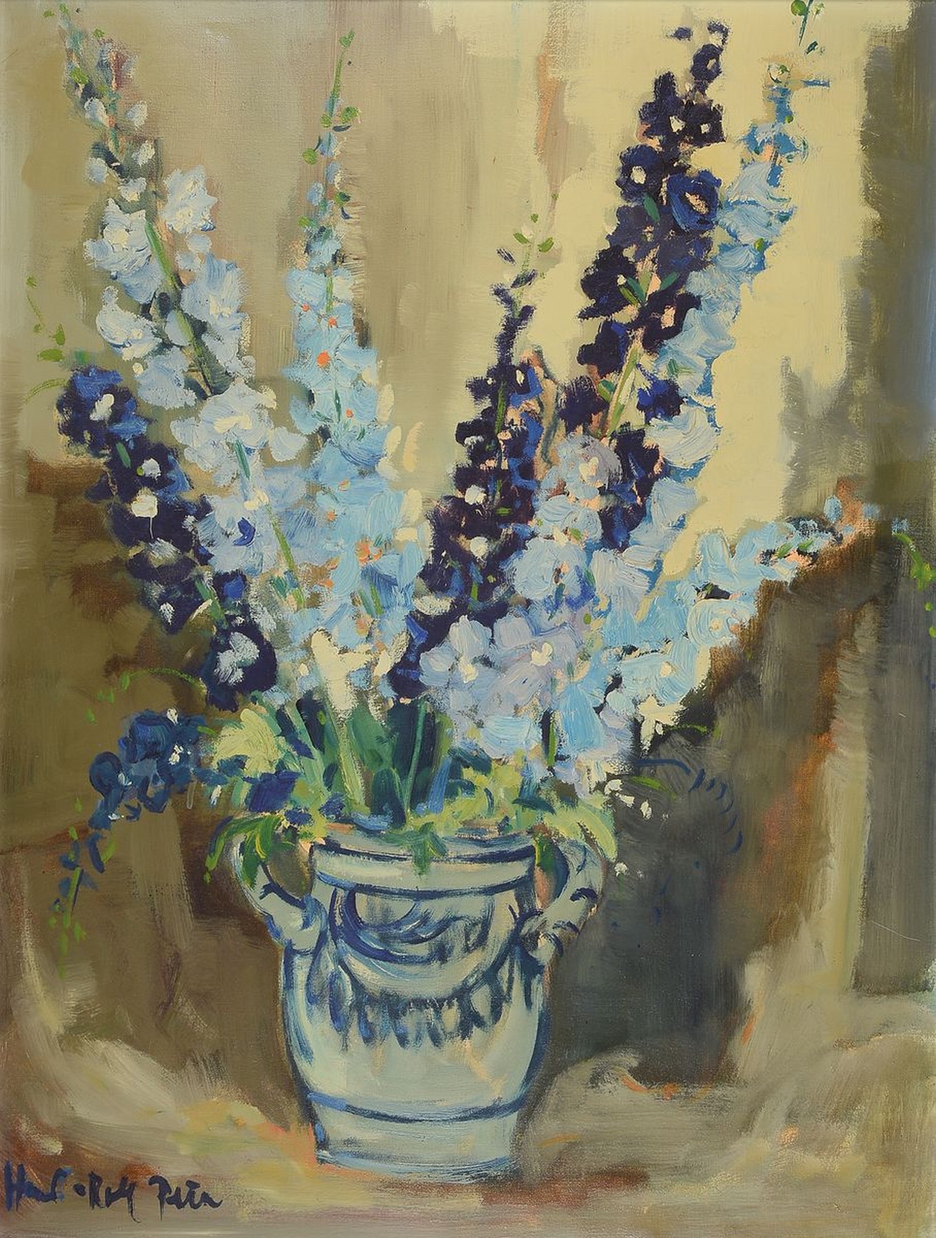 Detail b: Hans Rolf Peter, 1926-2020 Neustadt/Wstr., 2 Pendants, Blumenstillleben, Öl/Lwd bzw. Öl/Malkarton, beide signiert, je ca. 80x60cm, R. ca. 92x72cm