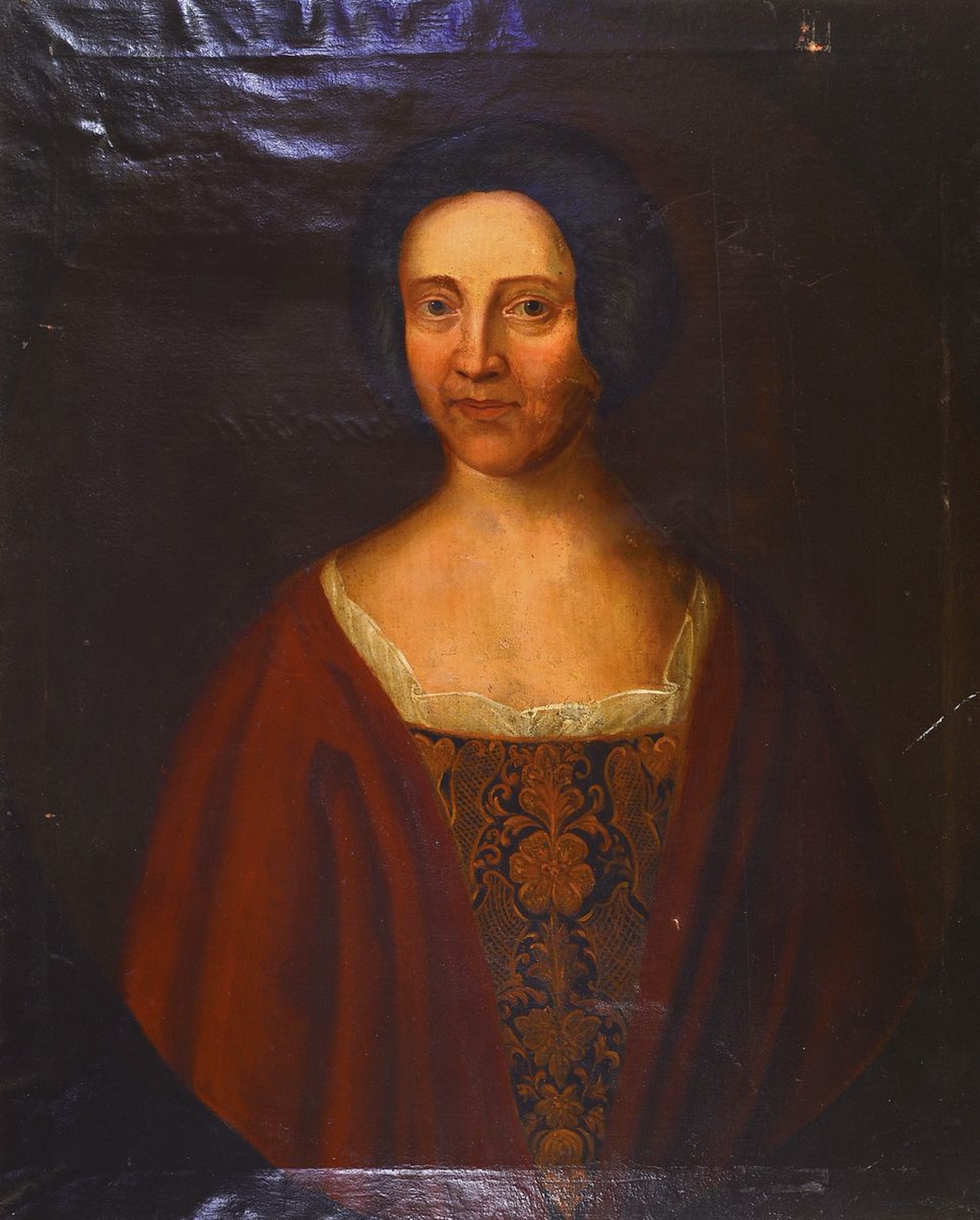 Detail a: Unbekannter Künstler des 18. Jh., 4 Porträts aus der Familie Bingelius, Öl/Lwd, 1) J. Christophorus 1705-1740, gemalt 1737, ca. 72x58cm; 2) Anna ...