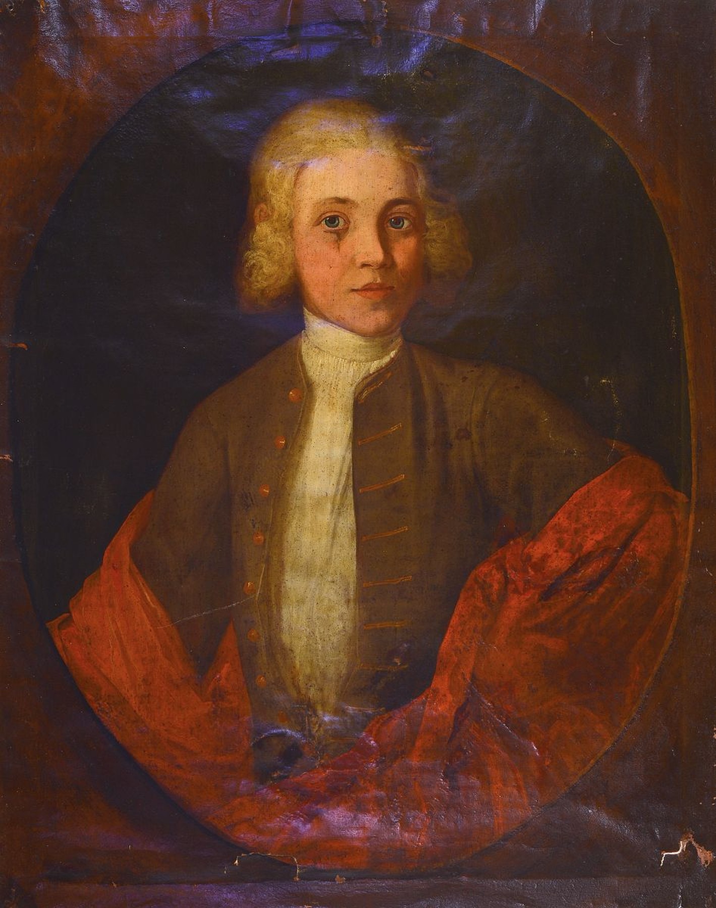 Detail c: Unbekannter Künstler des 18. Jh., 4 Porträts aus der Familie Bingelius, Öl/Lwd, 1) J. Christophorus 1705-1740, gemalt 1737, ca. 72x58cm; 2) Anna ...