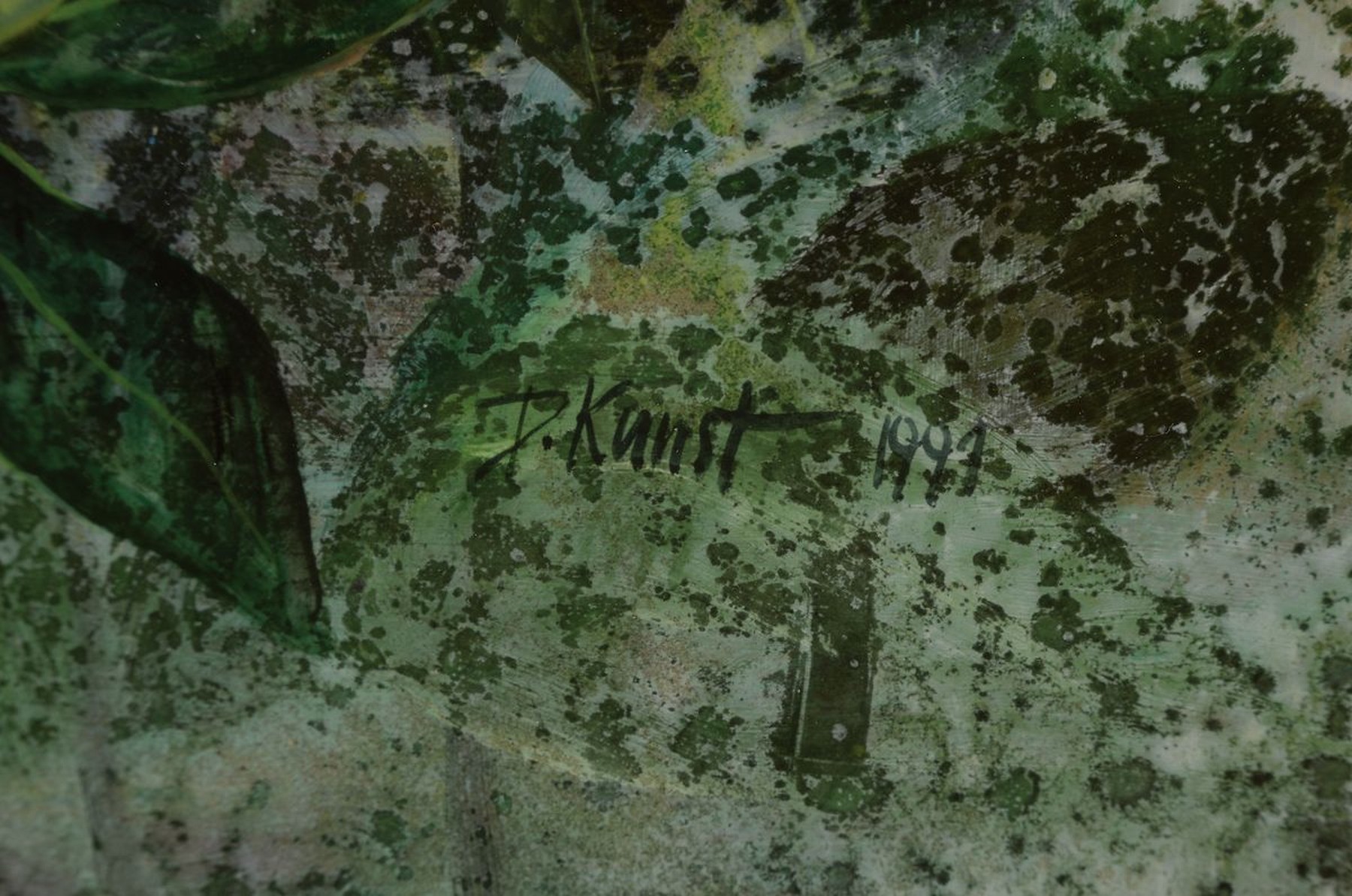 Detail c: Doris Kunst, zwei Gouachen, Künstlerin aus dem Kölner Raum, geb. 1935 - in Leichlingen verstorben, hier zwei Blumenstillleben, Gouache/Papier, , ...
