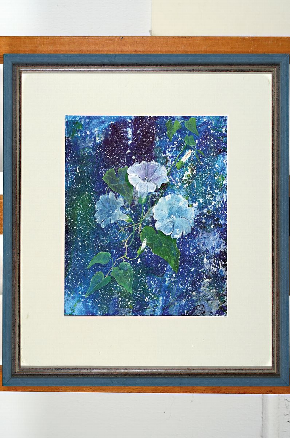 Detail k: Doris Kunst, zwei Gouachen, Künstlerin aus dem Kölner Raum, geb. 1935 - in Leichlingen verstorben, hier zwei Blumenstillleben, Gouache/Papier, , ...
