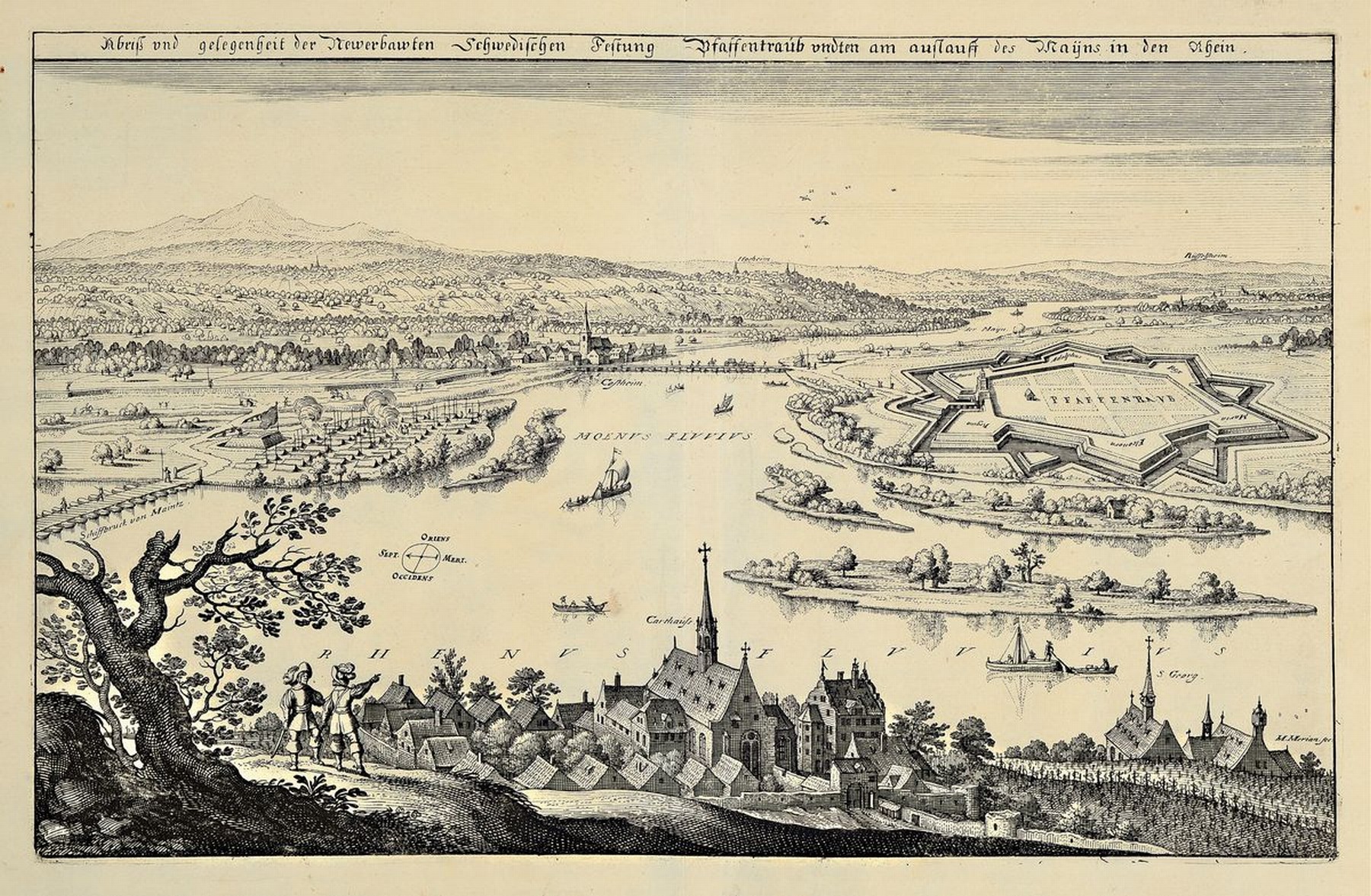 Detail a: Ca. 35 Kupferstiche, Matthäus Merian, 1593- 1650, unterschiedliche Städteansichten, u.a. Mannheim, Breisach, Heidelberg, Lauffenburg, Frankenthal, ...