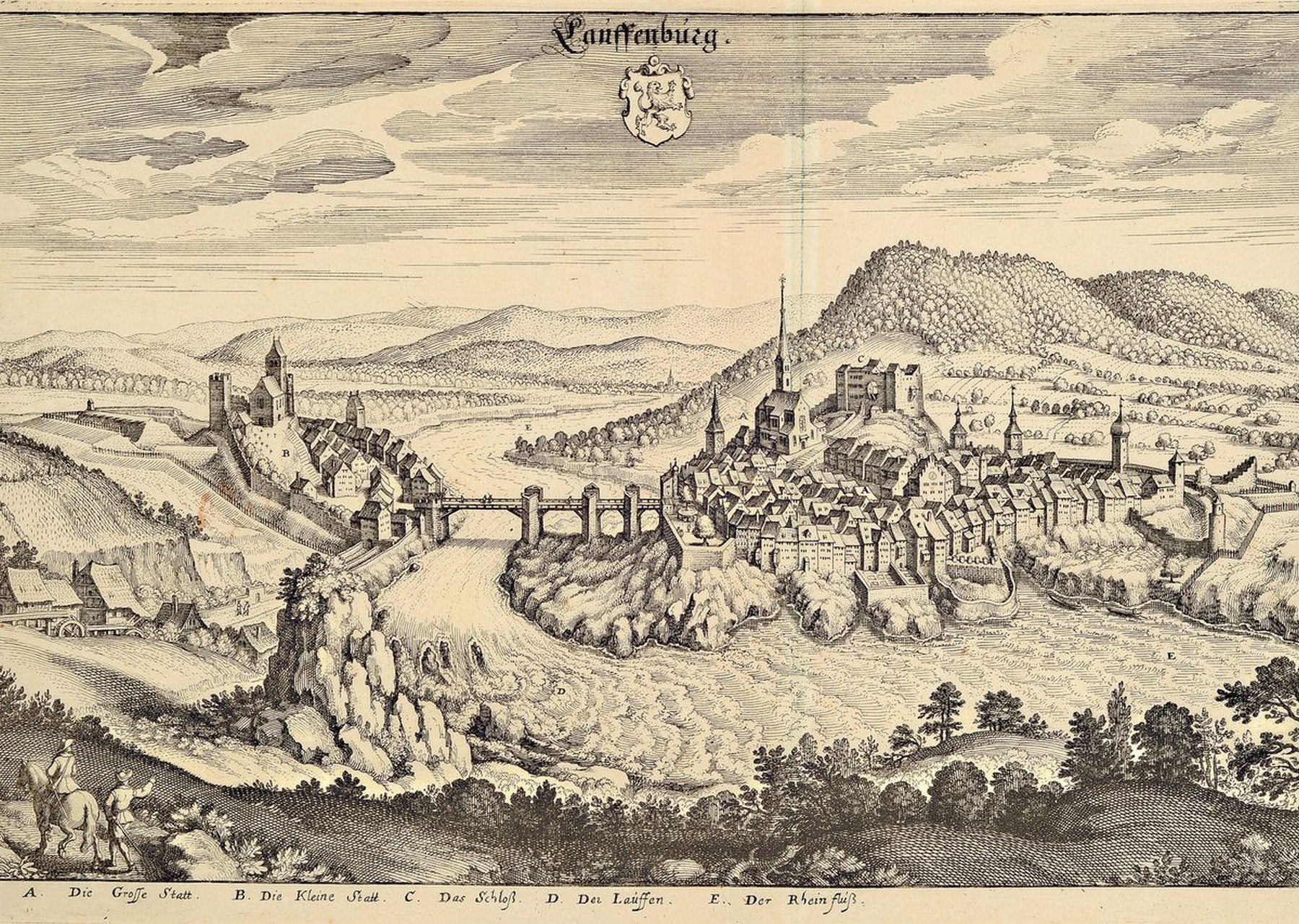 Detail e: Ca. 35 Kupferstiche, Matthäus Merian, 1593- 1650, unterschiedliche Städteansichten, u.a. Mannheim, Breisach, Heidelberg, Lauffenburg, Frankenthal, ...