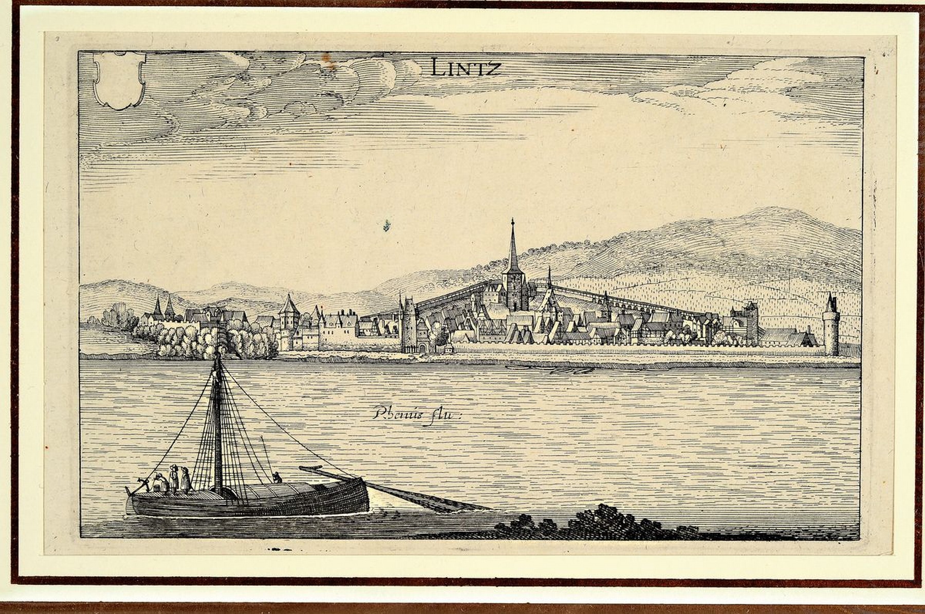 Detail n: Ca. 35 Kupferstiche, Matthäus Merian, 1593- 1650, unterschiedliche Städteansichten, u.a. Mannheim, Breisach, Heidelberg, Lauffenburg, Frankenthal, ...