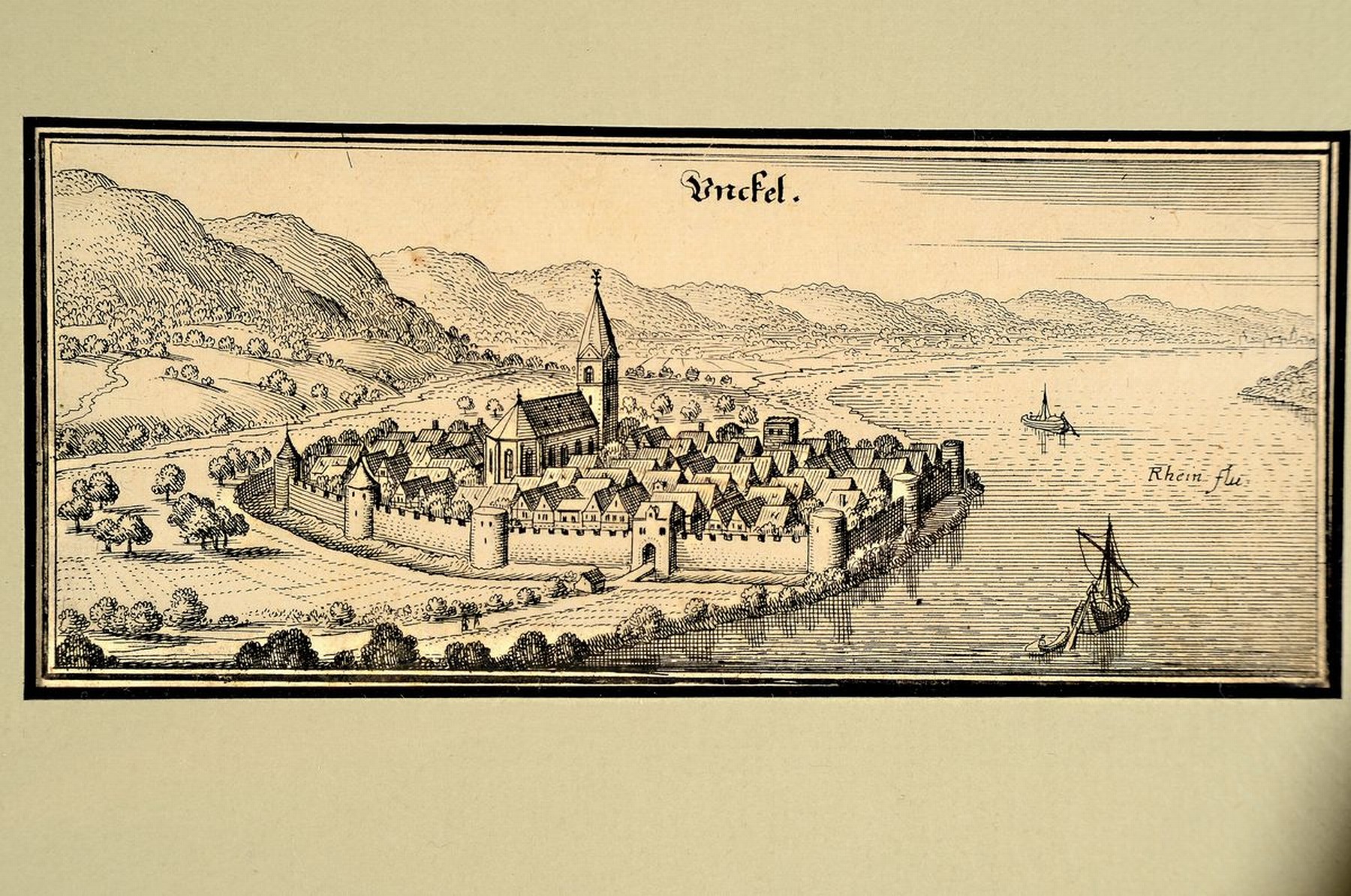 Detail q: Ca. 35 Kupferstiche, Matthäus Merian, 1593- 1650, unterschiedliche Städteansichten, u.a. Mannheim, Breisach, Heidelberg, Lauffenburg, Frankenthal, ...