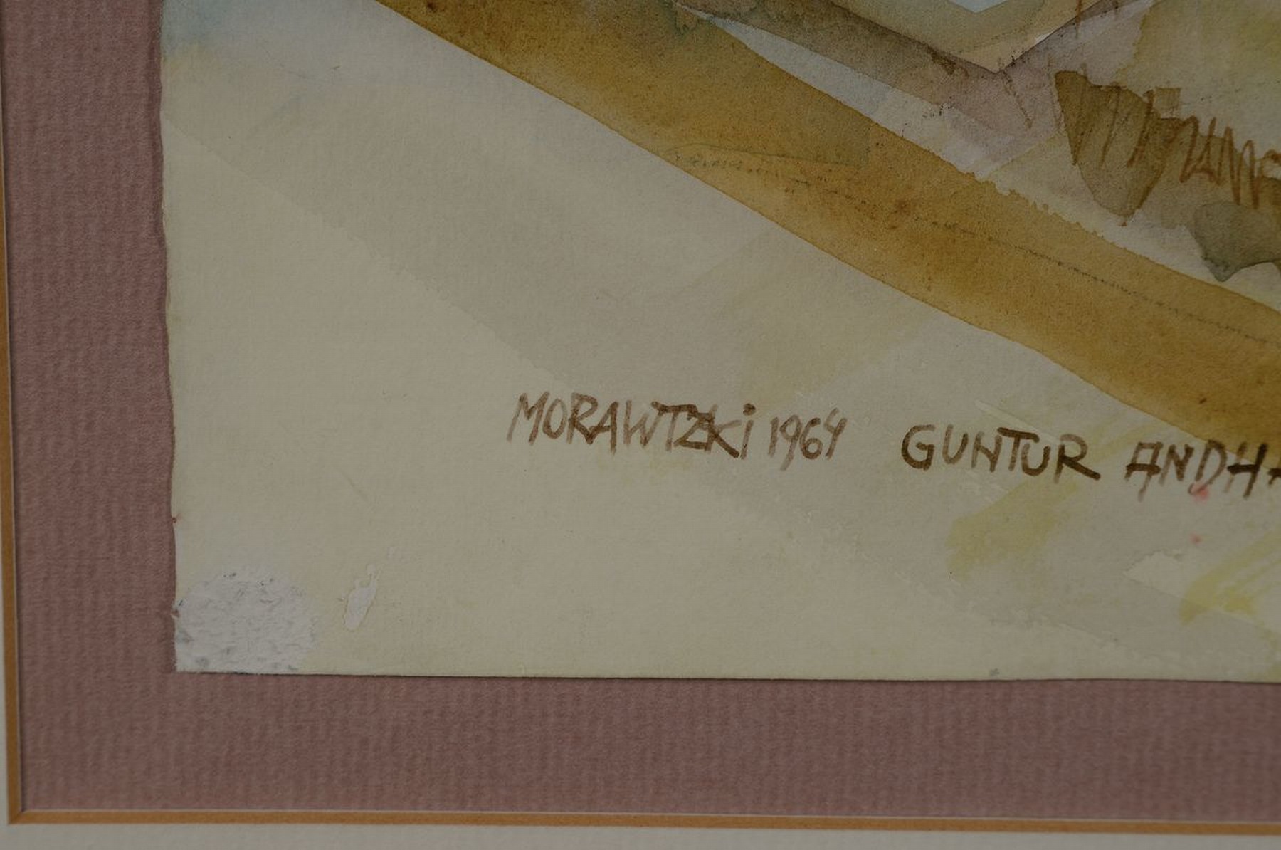 Detail c: Emil Morawitzky, 1929 Leoben, Studium in Wien, 1963 - 70 Weltreise, hier drei Landschaftsdarstellungen aus Asien, alle handsigniert und dat. 1964, ...