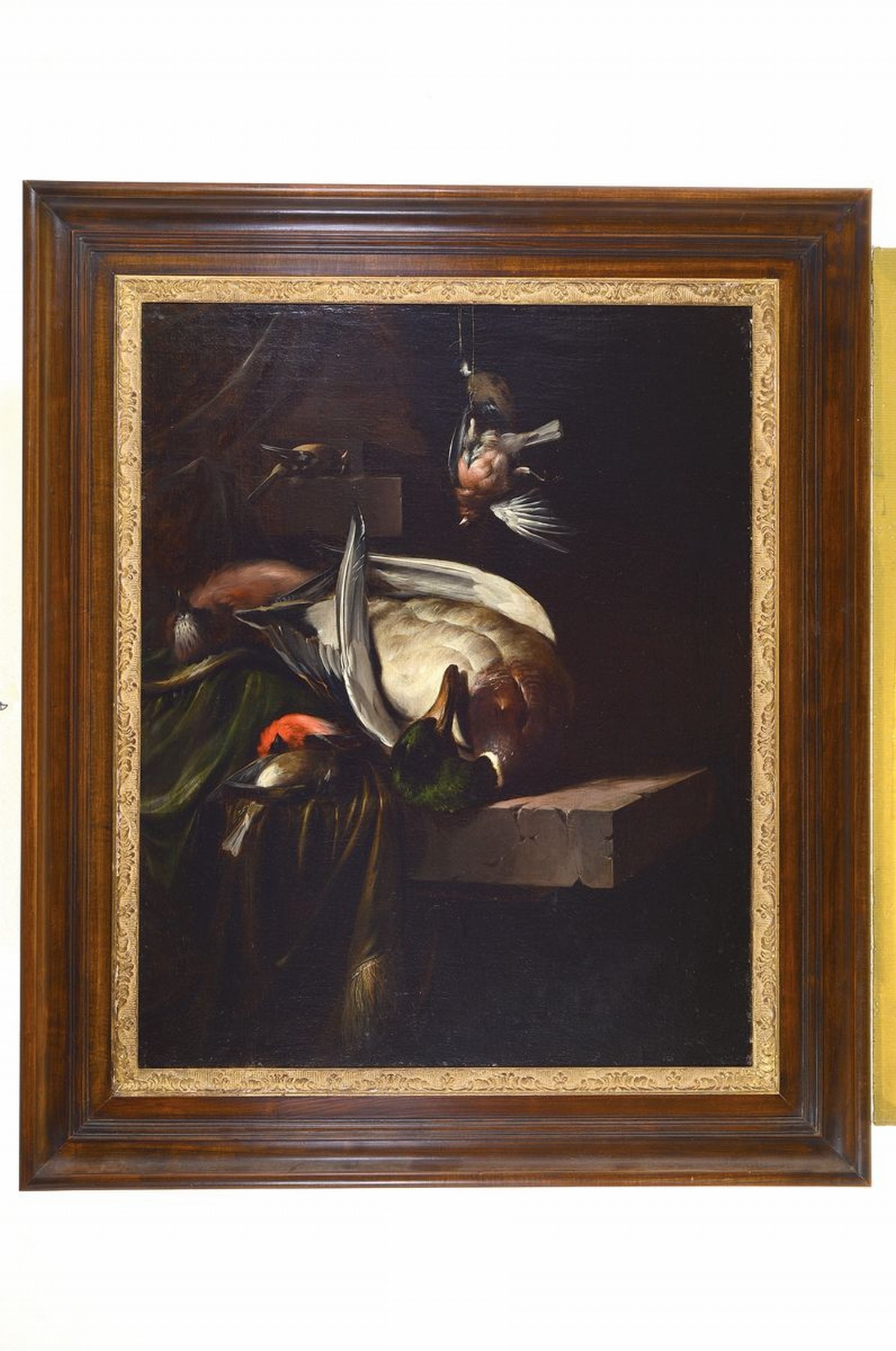 Detail k: William Gouw Ferguson, 1632-1695 Schottland, Jagdstillleben mit Ente und Geflügel, Öl/Lwd, der Maler ging als junger Mann nach Holland, Reisen nach ...