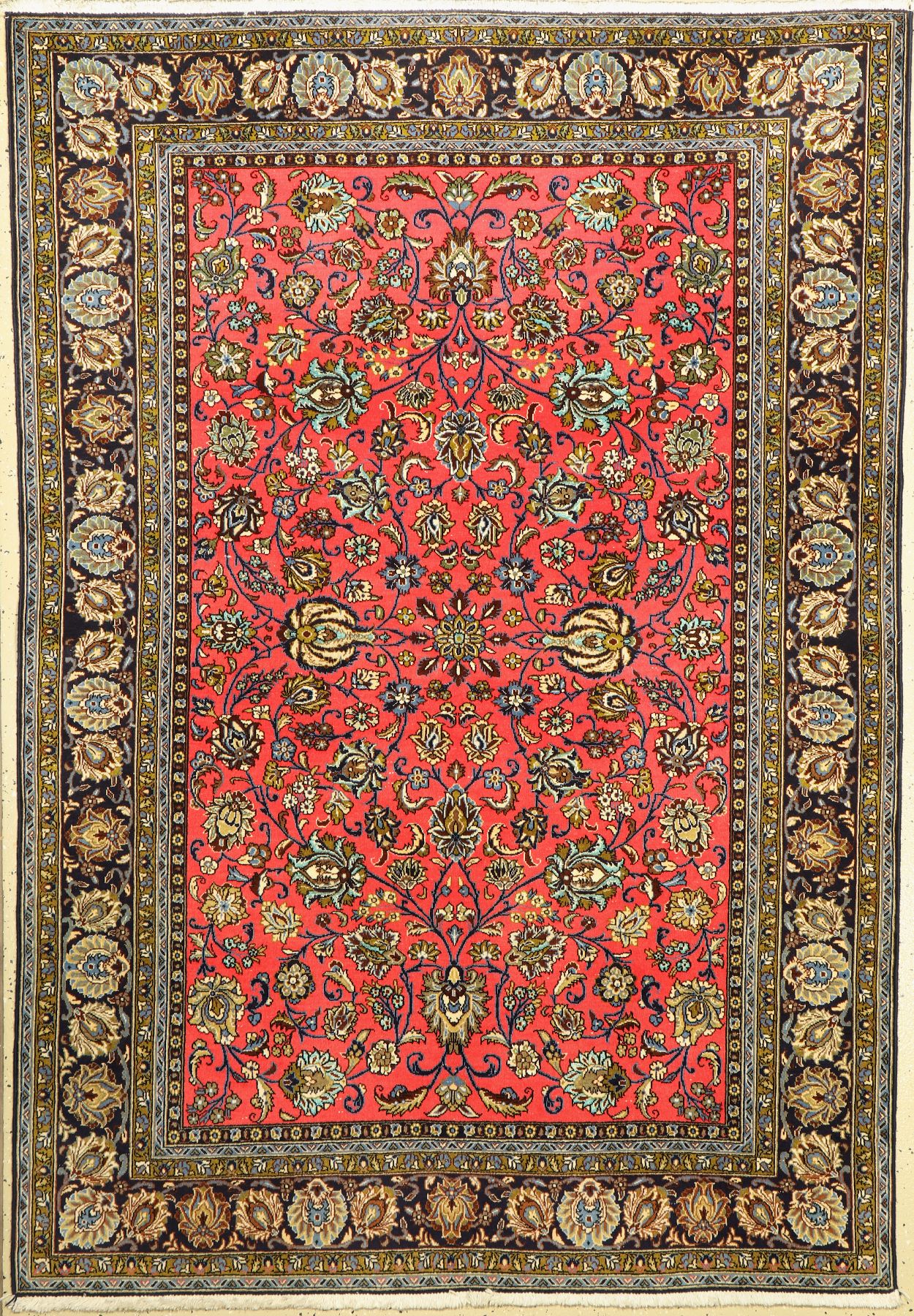 Ghom Kork, Persien, ca. 50 Jahre, Korkwollemit Seide, ca. 208 x 143 cm, (guter Zustand) gereinigt