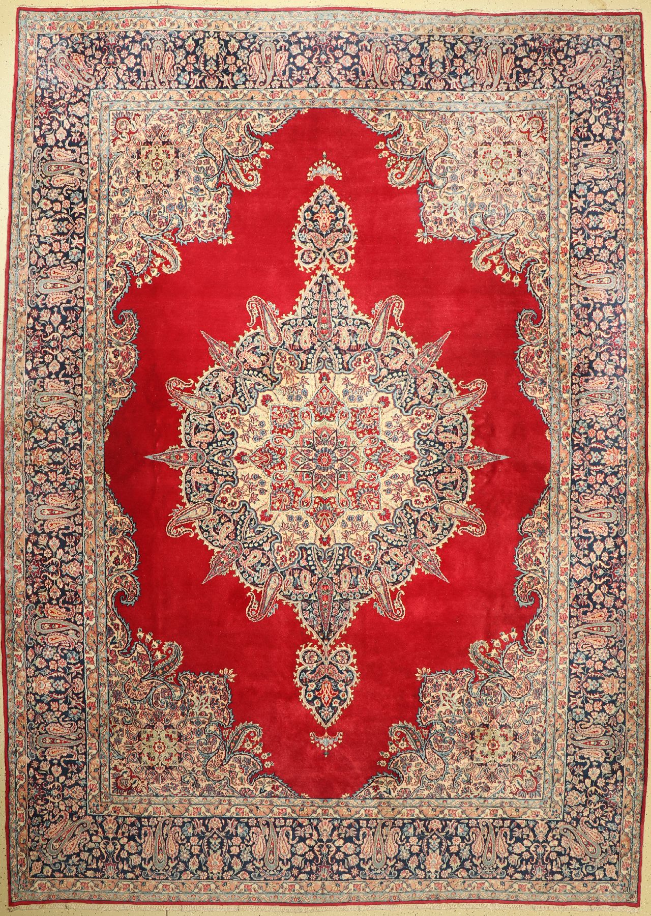 Kerman Lawar, Persien, um 1940, Wolle auf Baumwolle, ca. 420 x 300 cm, guter Zustand, Reinigungsbedürftig