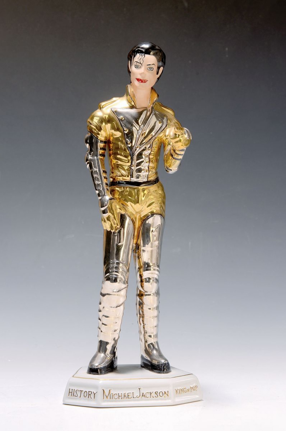 Porzellan Figur von Michael Jackson, King of Pop, num. 22/1000, inkl. Zertifikat, ca. 36 cm