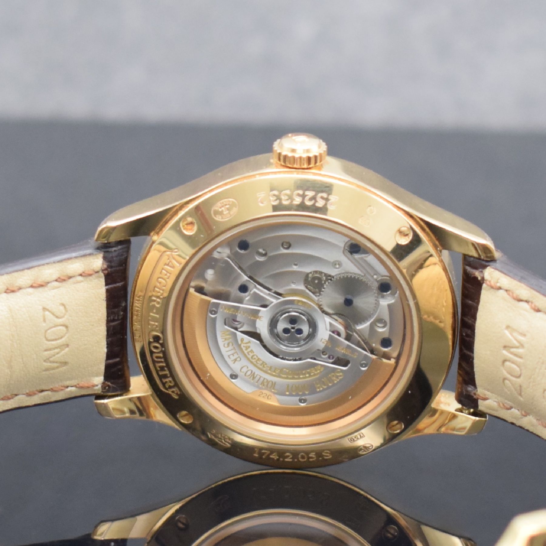Detail g: Jaeger-LeCoultre Master Hometime Herrenarmbanduhr in RoséG 750/000, Schweiz verk. lt. beil. Pap. 08/2011, Automatik, Ref. 174.2.05S/Q1622430, beids. ...