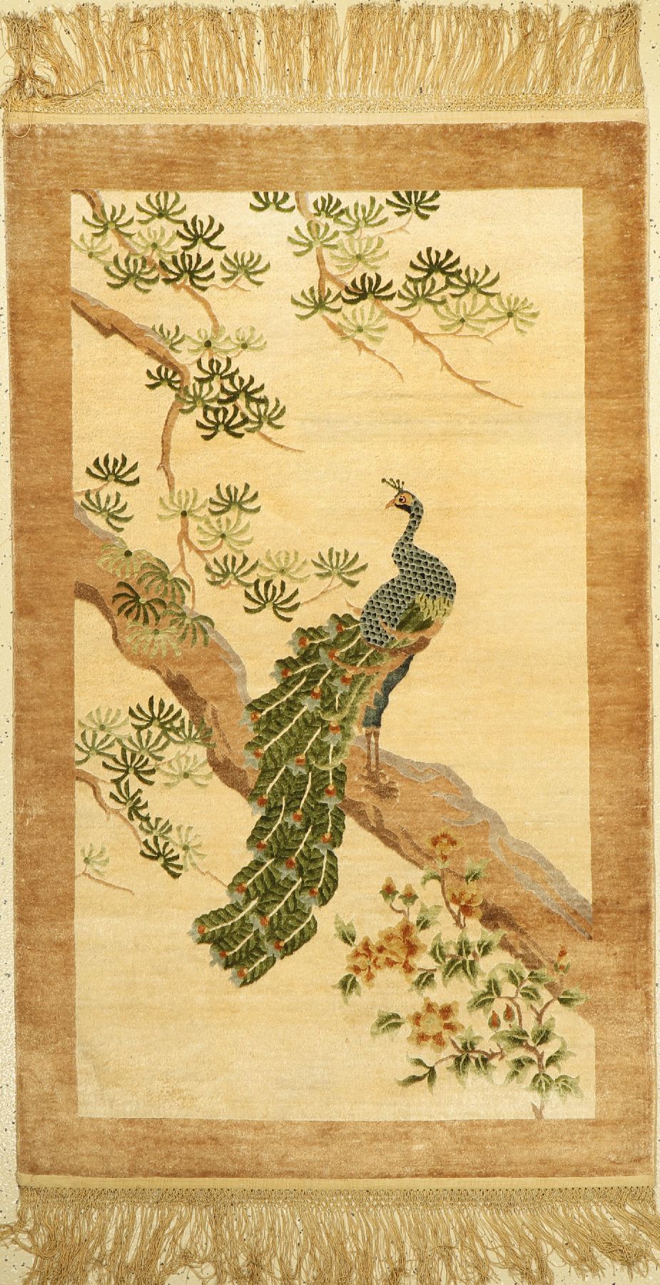 China Seide alt, um 1940, reine Naturseide,ca. 155 x 93 cm, leicht verschmutzt, (Abrasch)
