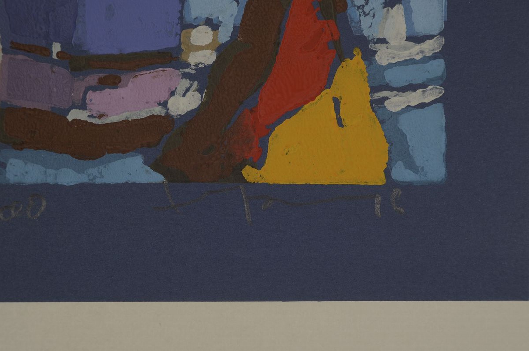 Detail a: Klaus Fussmann, geb. 1938 Velbert, Farblinolschnitt, "Elbphilharmonie", sign., num. 197/200, ca. 19x18 cm