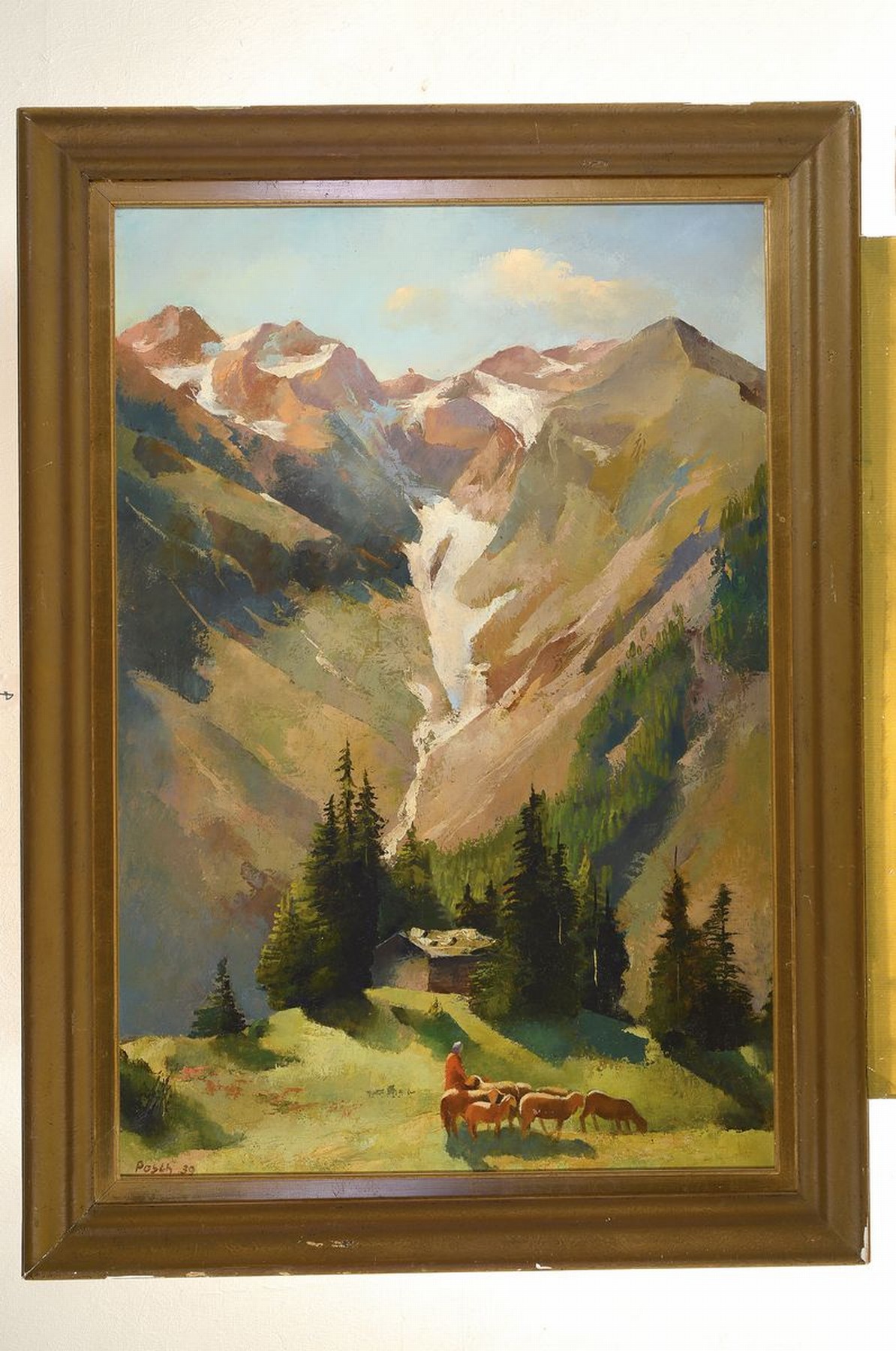 Detail k: Alexander Posch, 1890 Schönberg-1950 Darmstadt, Bacherloch bei Oberstdorf, so rückseitig betitelt, Öl/Lwd, links unten signiert und dat. 39, ...
