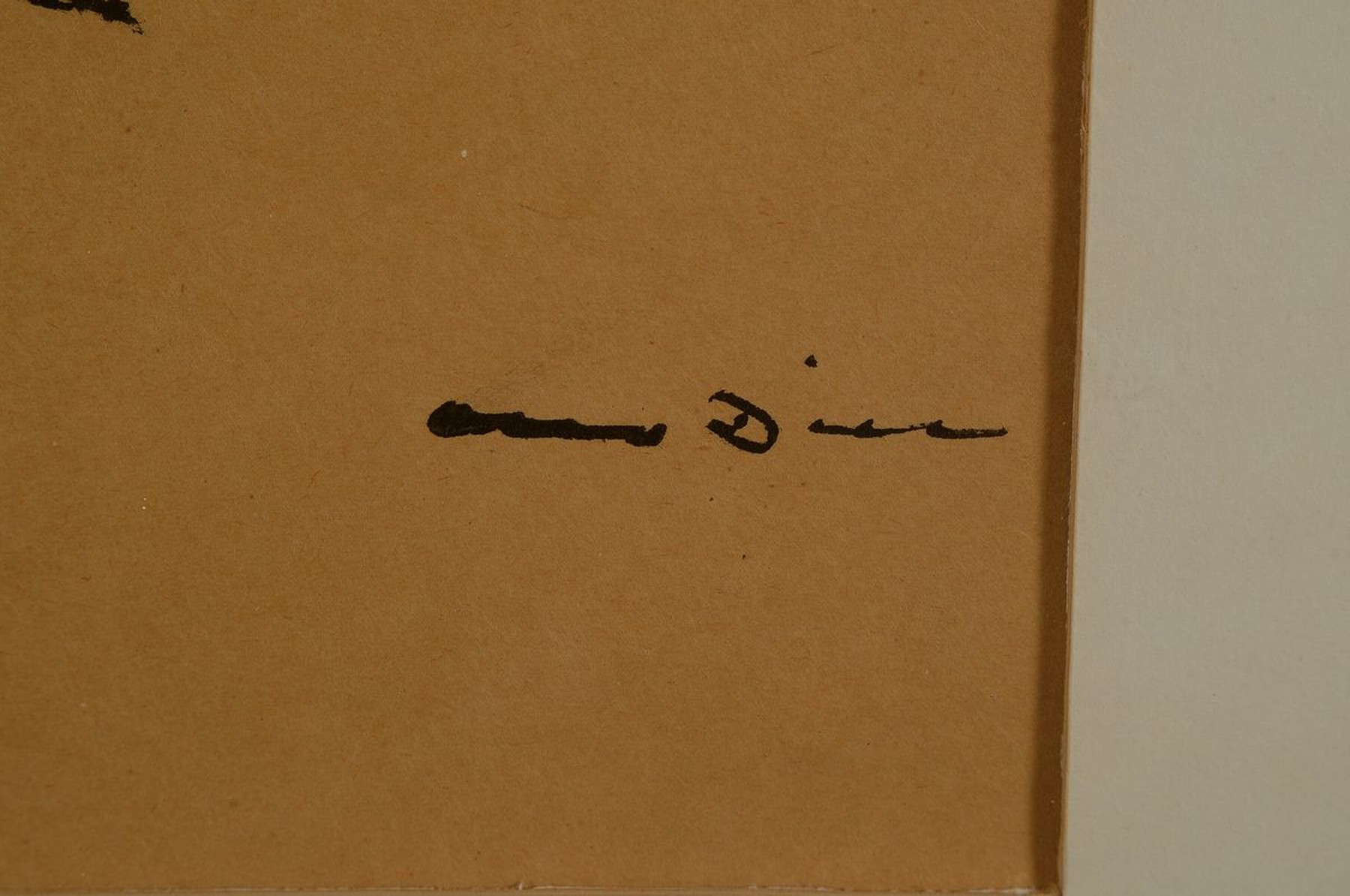Detail a: Otto Dill, 1884 Neustadt-1957 Bad Dürkheim, stehender Löwe, Tuschezeichnung auf Papier, gebräunt, rechts unten signiert, mit Bleistift Widmung: ...