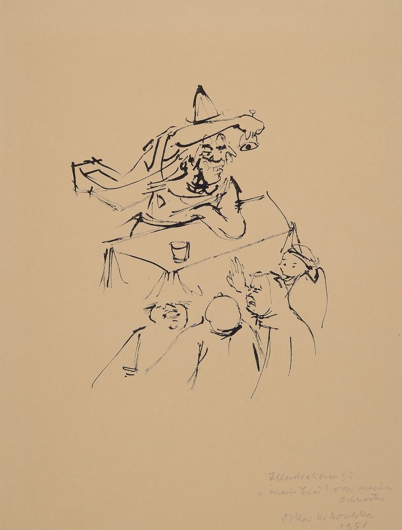 Oskar Kokoschka, 1886 Pöchlarn-1980 Montreux, Lithographie, rechts unten handschriftlich bezeichnet: Illustration zu "mein Lied" von ...