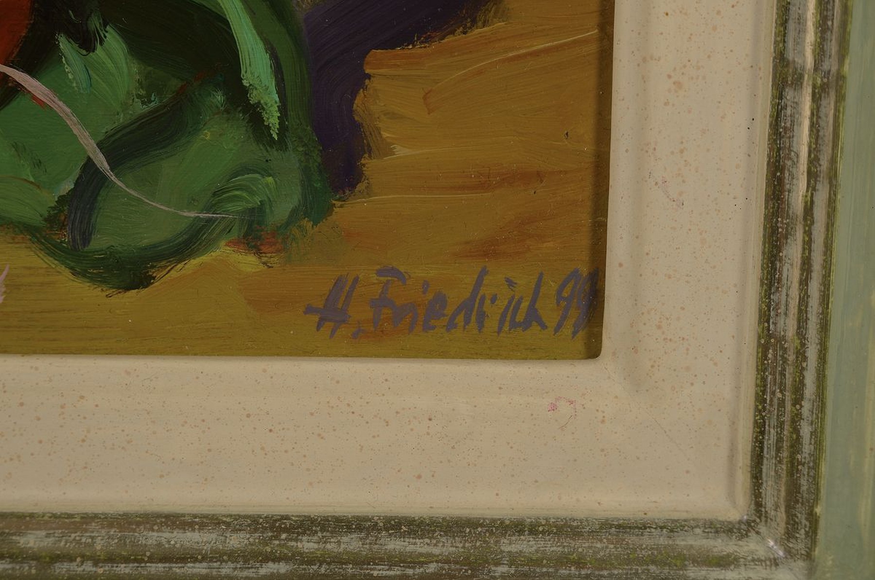 Detail a: Heinz Friedrich, 1924-2018 Schwetzingen, Stillleben mit Radieschen, Öl/Malkarton, rechts unten signiert und dat. 99, ca. 20x25cm, R. ca. 30x35cm